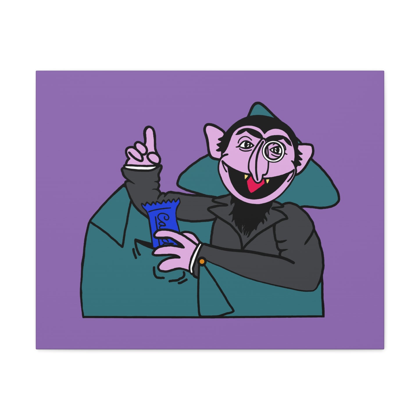 The Count Stealing Candy Canvas Print Light Purple - Sesame Street The Count Canvas Art