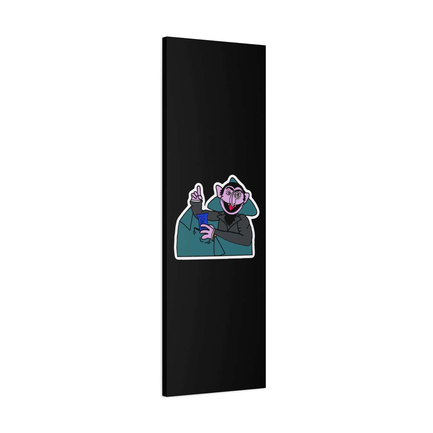 The Count Stealing Candy Canvas Print Black - Sesame Street The Count Parody Art
