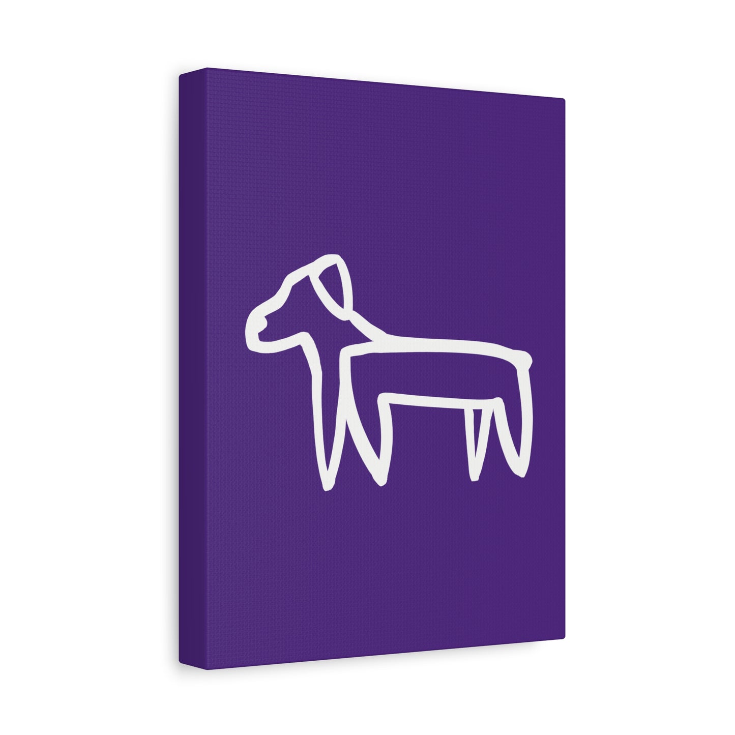 Dog Canvas Print on Purple (Transparent Style White Dog) - Dog Art Print
