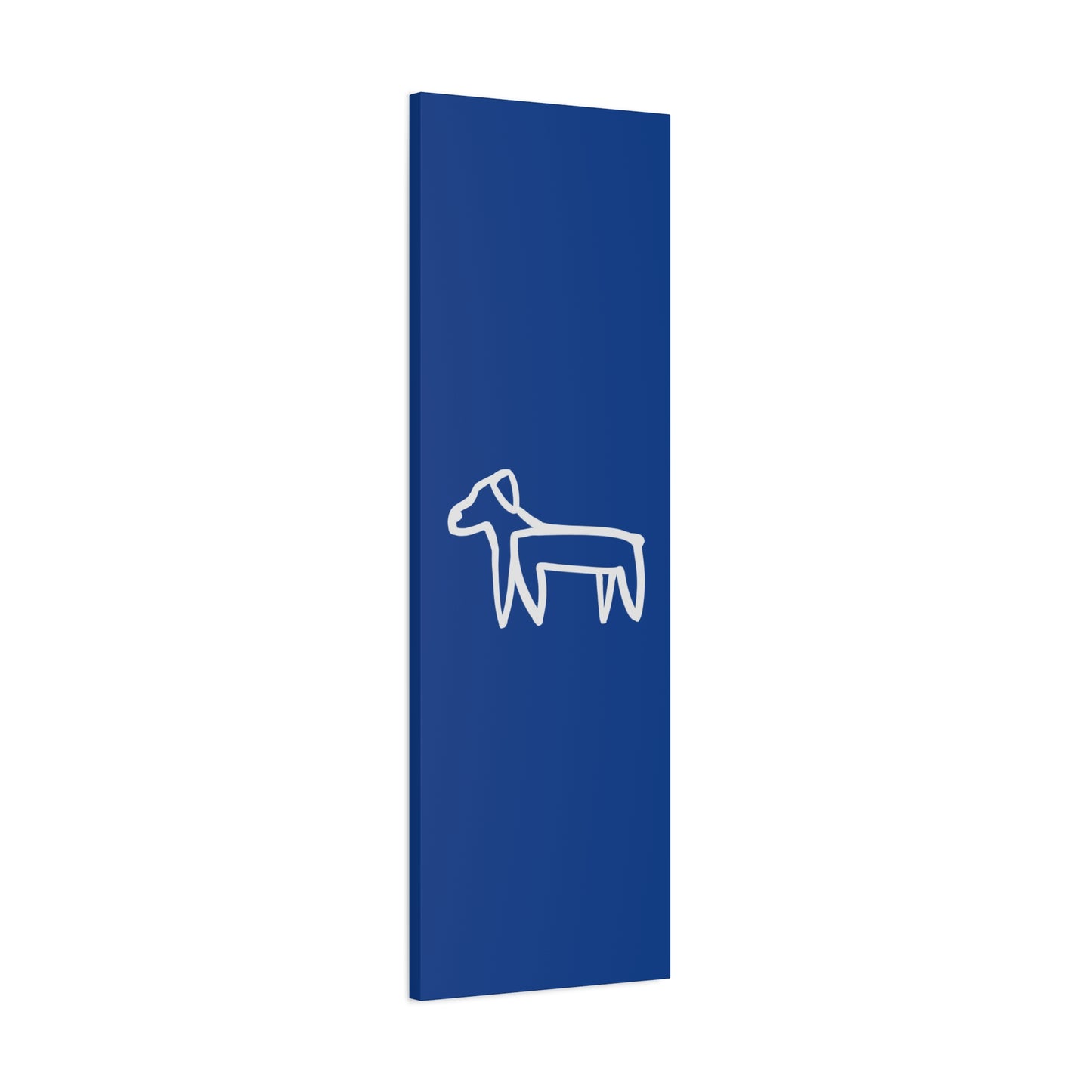 Dog Canvas Print on Blue (Transparent Style White Dog) - Dog Art Print