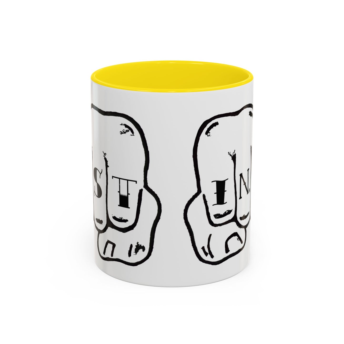 Austin Knuckle Tats Tattooed Fists Accent Mug Giant Fists Edition