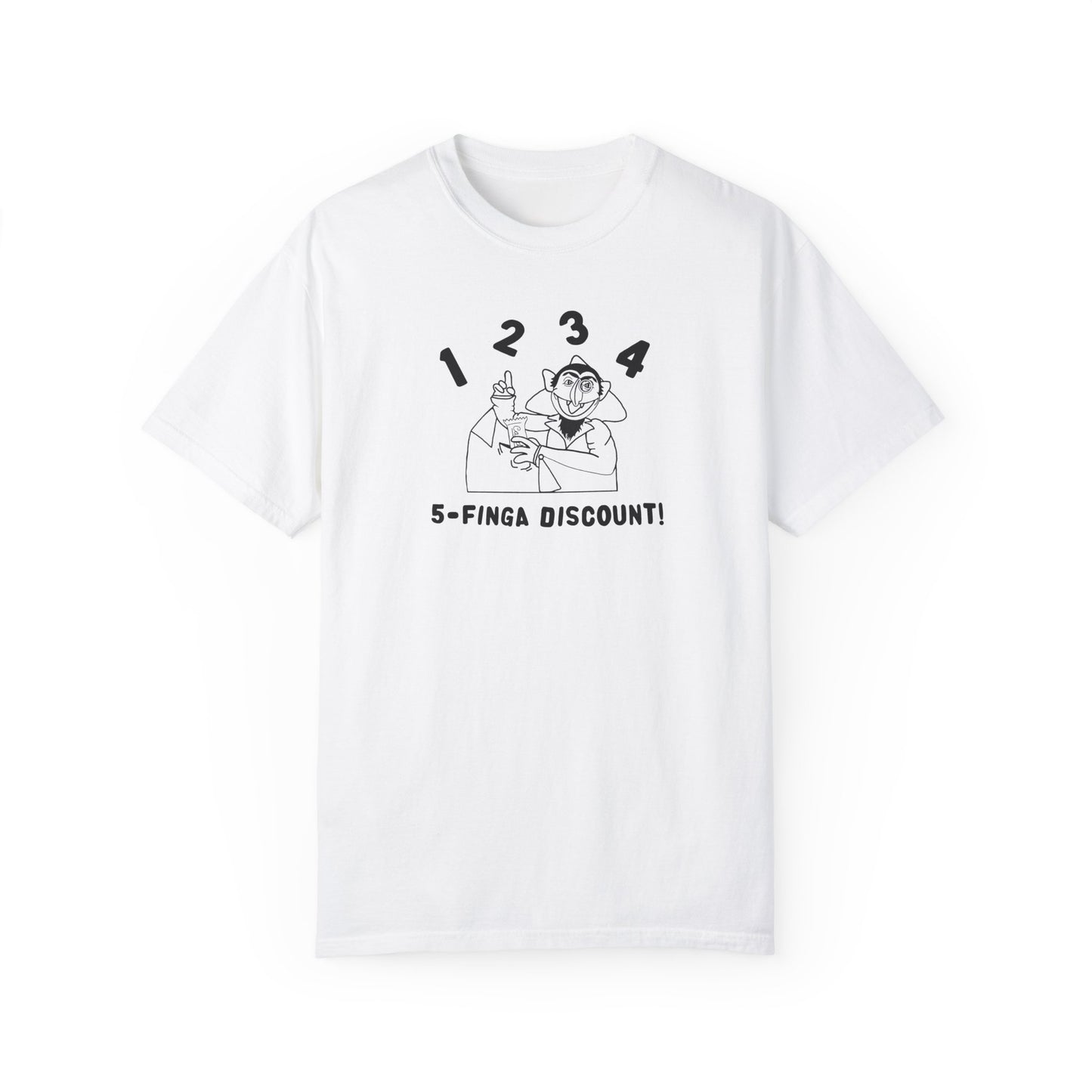 Five Finger Discount Outline Tee - Sesame Street The Count Parody Shirt