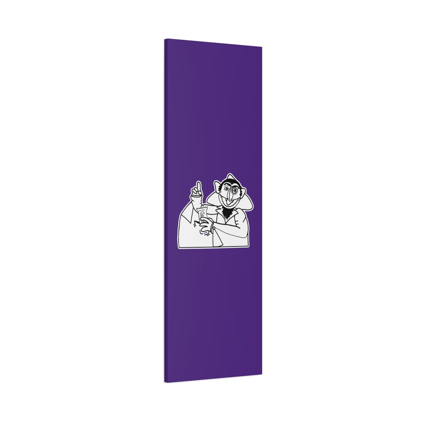 The Count Stealing Candy Outline Canvas Print Purple - Sesame Street The Count Parody Art