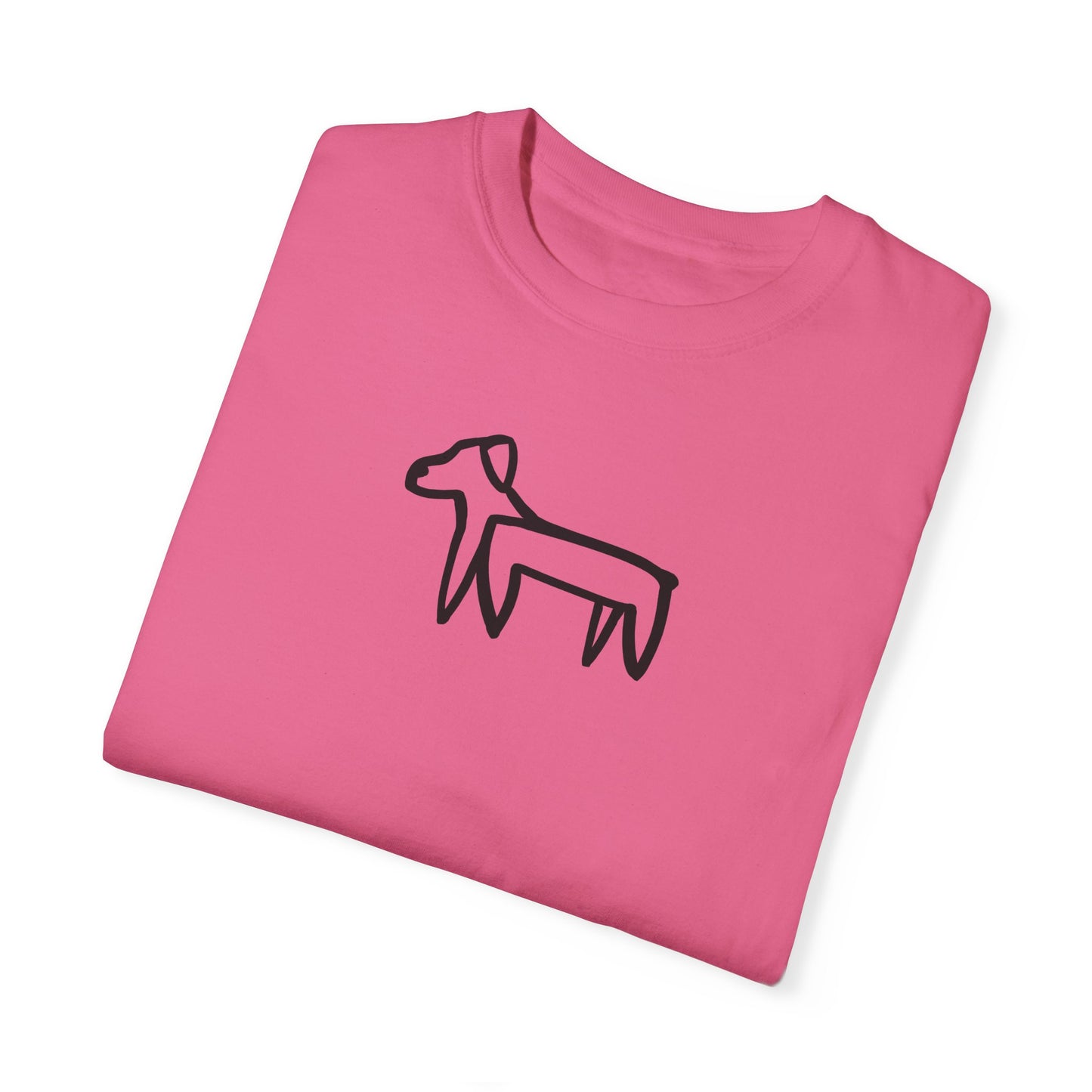 Dog Tee (Transparent Style Black Dog) - Dog Drawing Shirt
