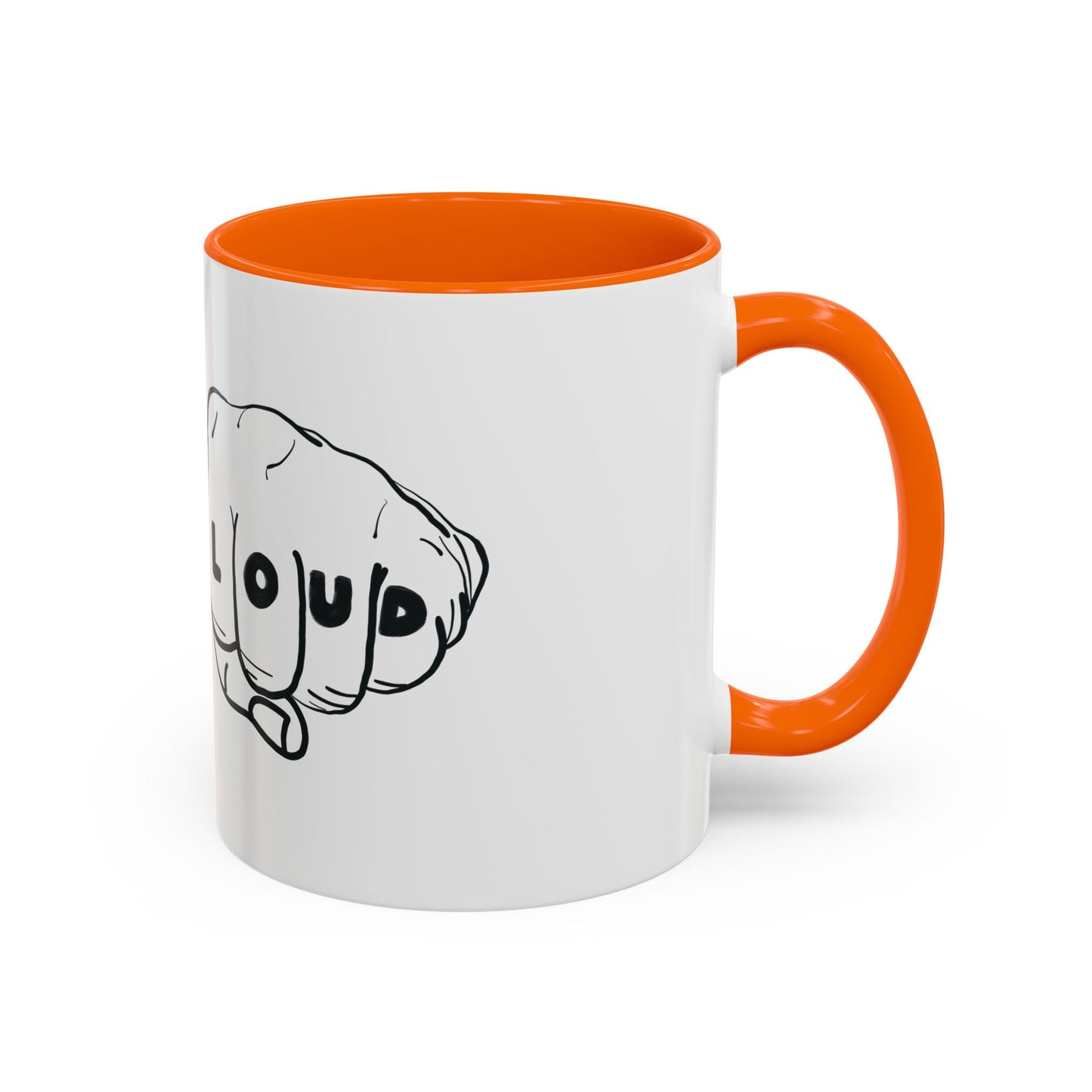 Live Loud Knuckle Tats Tattooed Fists Accent Mug