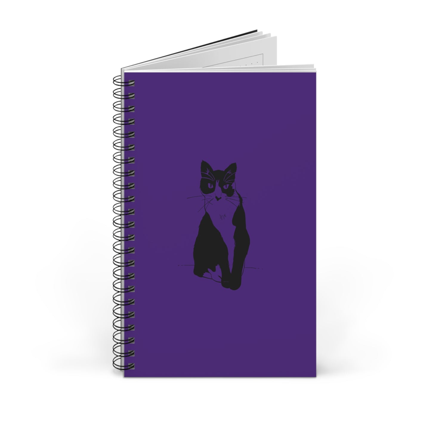 Cat Notebook in Purple (Transparent Style Cat) - Cat Notebook