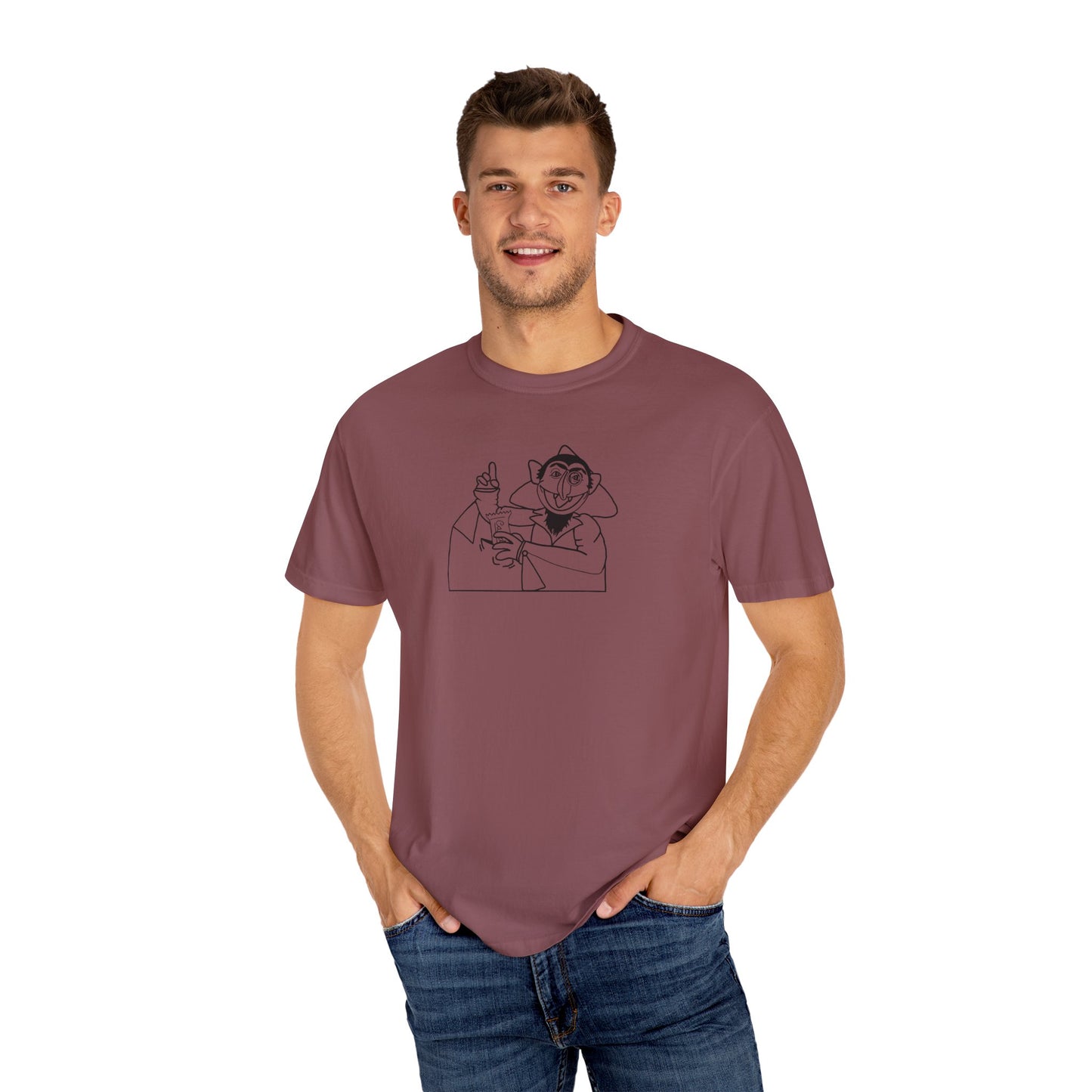 The Count Stealing Candy Outline Tee - Sesame Street The Count Parody Tee