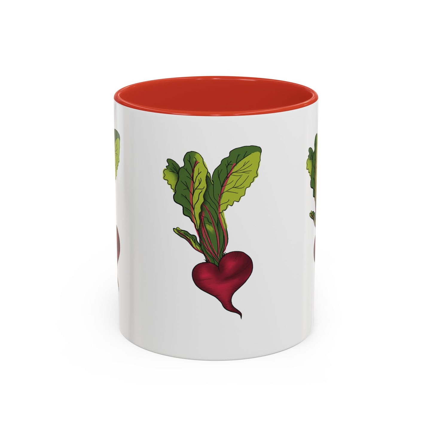 Triple Heart Beet Accent Mug