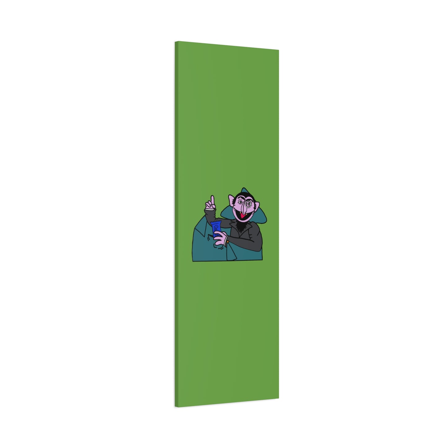 The Count Stealing Candy Canvas Print Green - Sesame Street The Count Parody Art