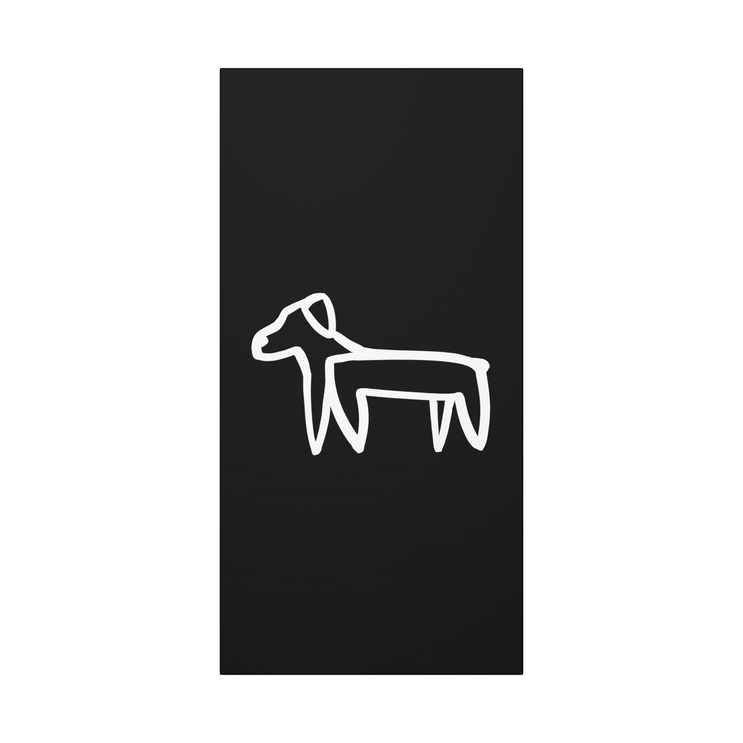 Dog Canvas Print on Black (Transparent Style White Dog) - Dog Art Print