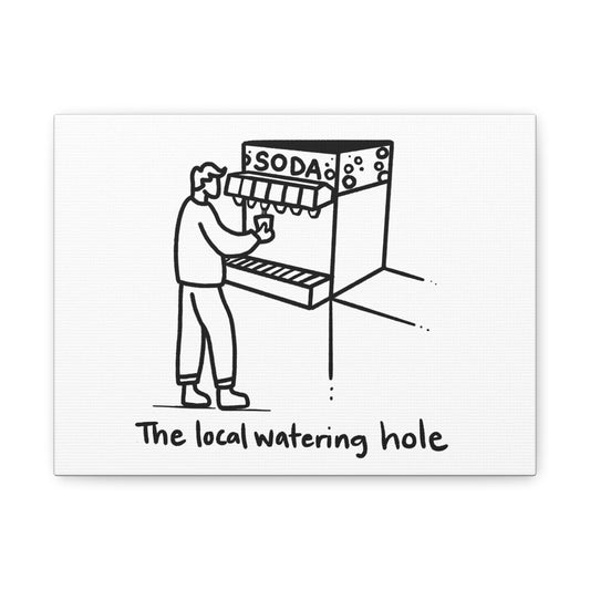 Local Watering Hole Canvas Print - White Background