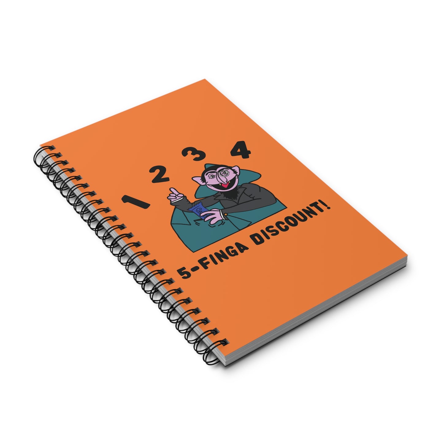 Five Finger Discount Notebook Light Orange - Sesame Street The Count Parody Notebook