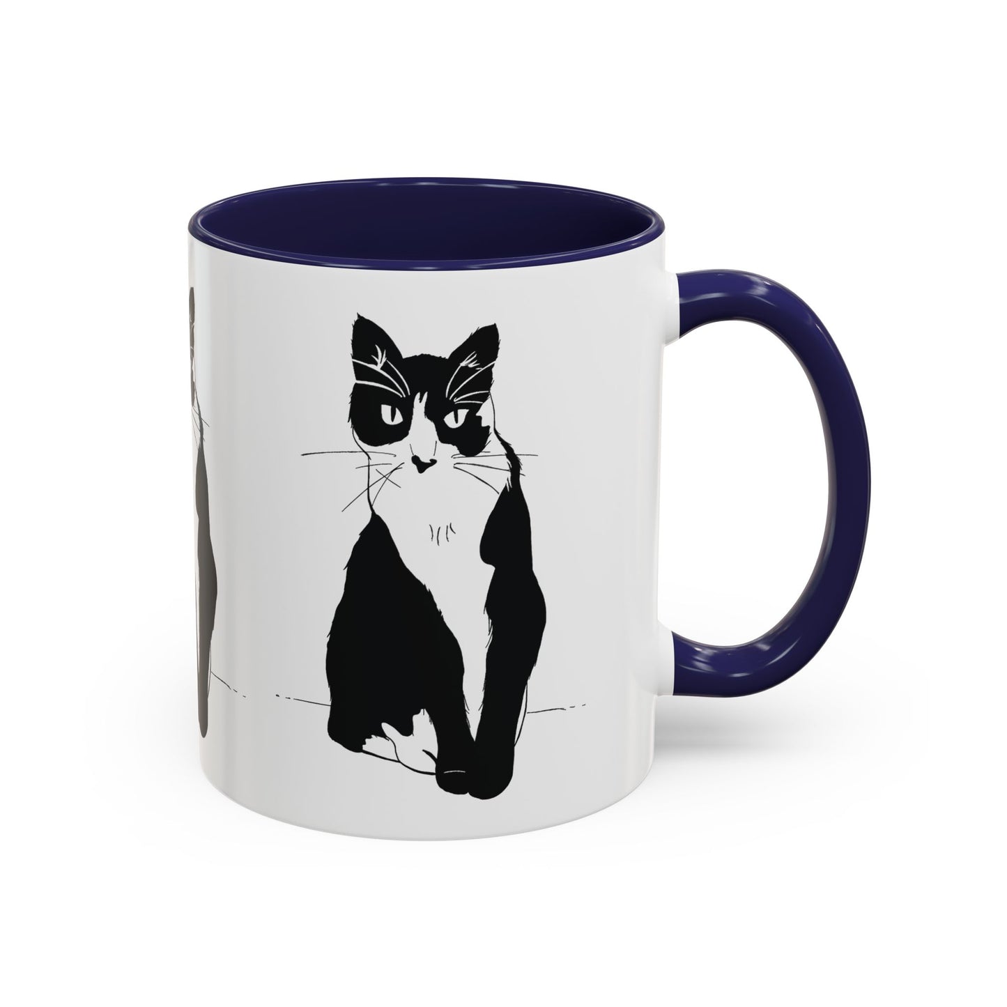 Three Cats Accent Mug (Transparent Style Cat) - Three Cats Edition Cat Mug