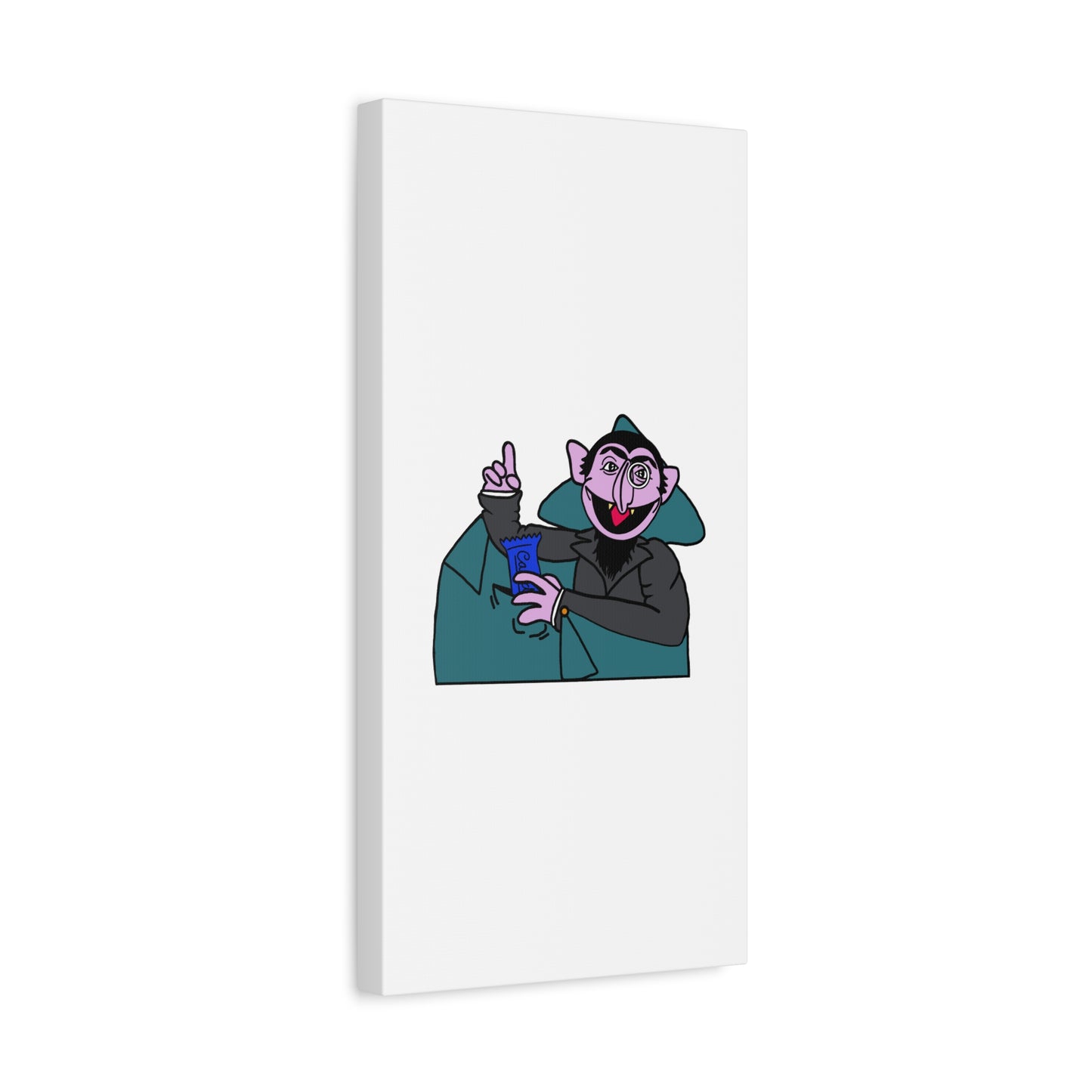The Count Stealing Candy Canvas Print White - Sesame Street The Count Parody Art