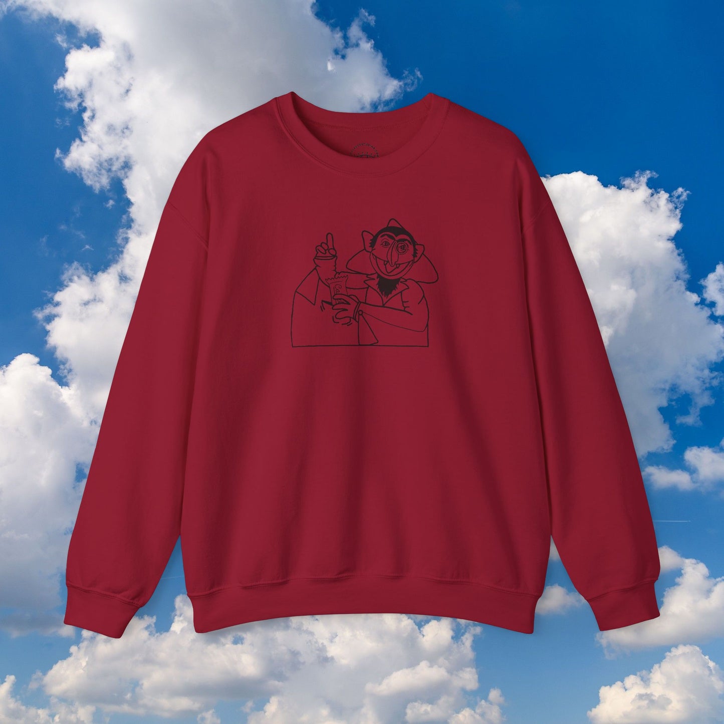 The Count Stealing Candy Outline Sweatshirt - Sesame Street The Count Parody Sweatshirt