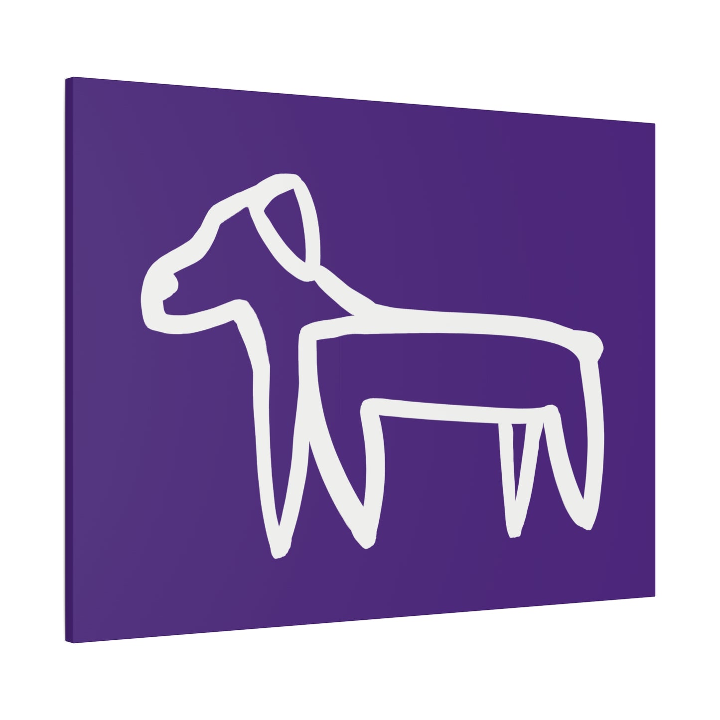 Dog Canvas Print on Purple (Transparent Style White Dog) - Dog Art Print