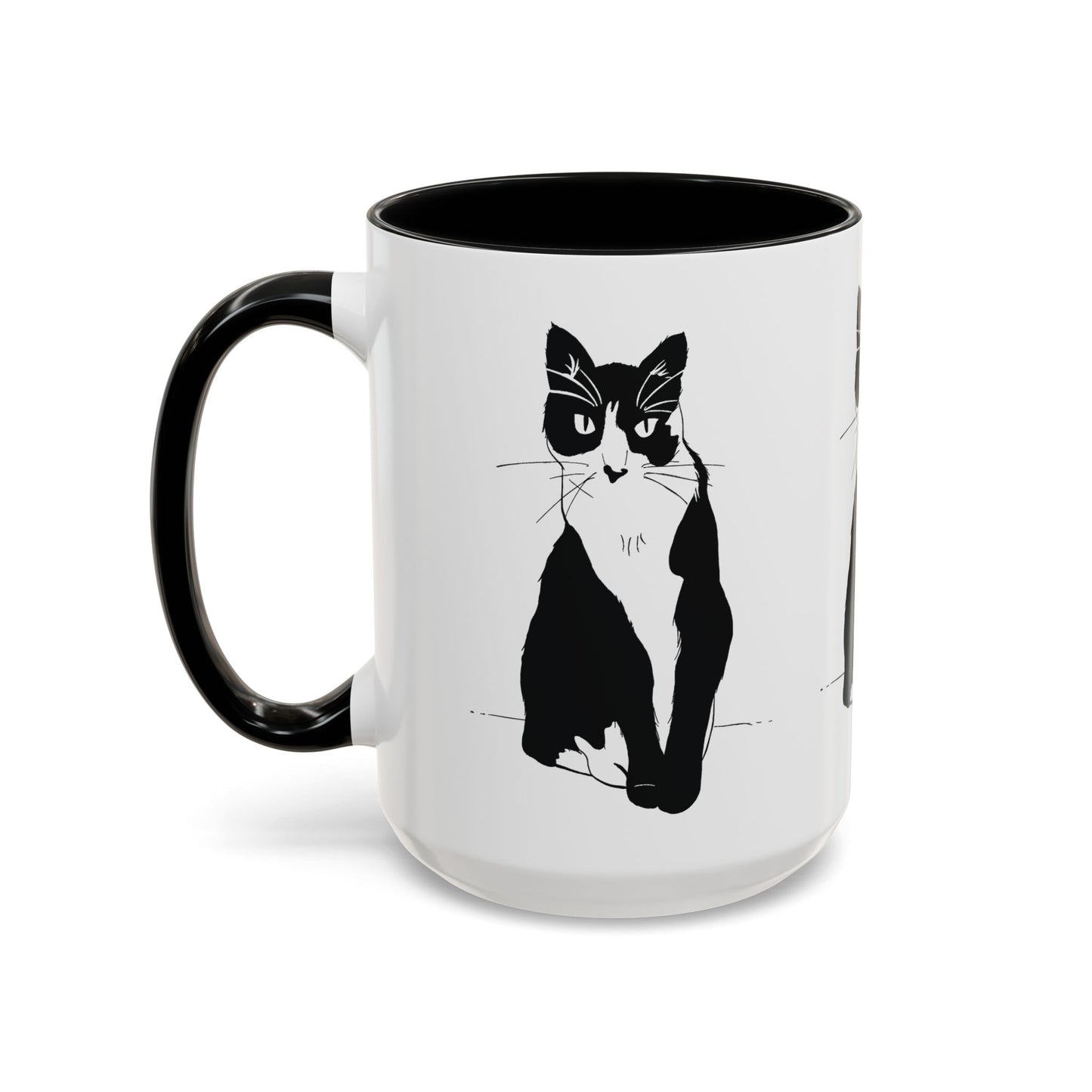 Three Cats Accent Mug (Transparent Style Cat) - Three Cats Edition Cat Mug