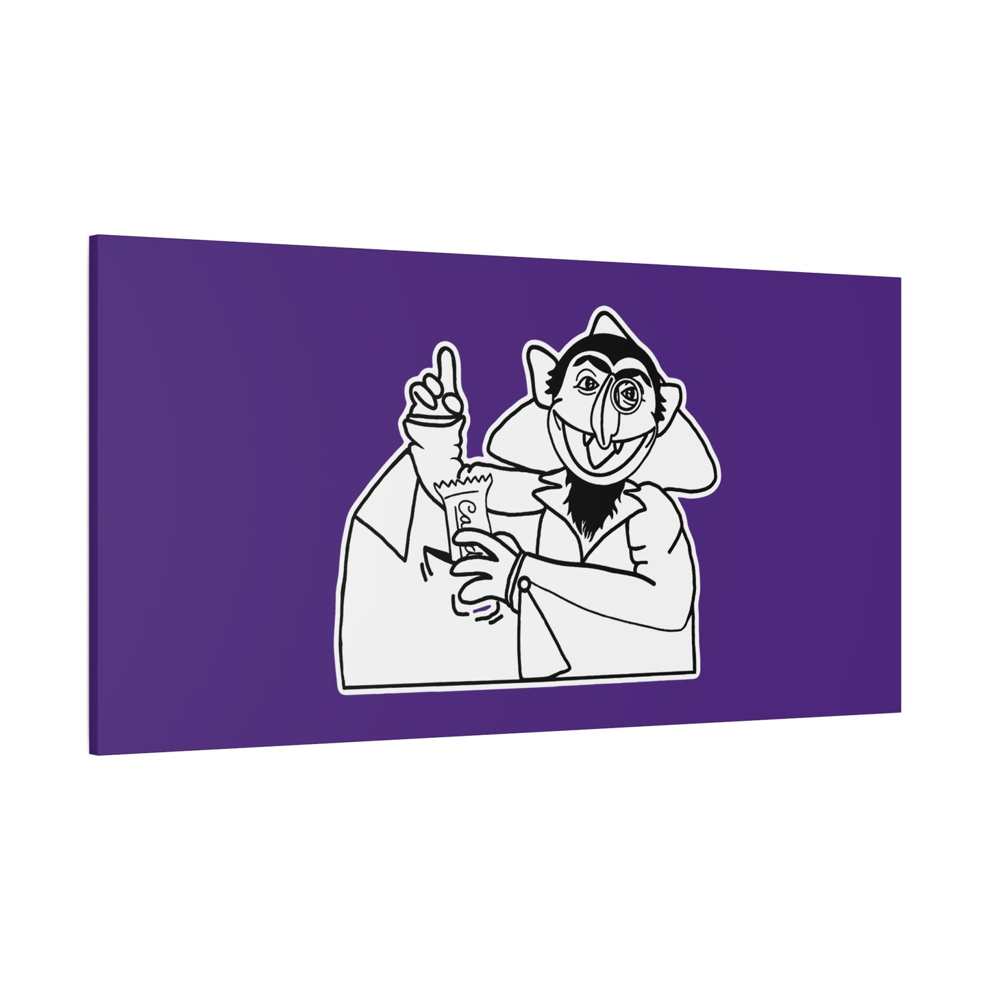 The Count Stealing Candy Outline Canvas Print Purple - Sesame Street The Count Parody Art