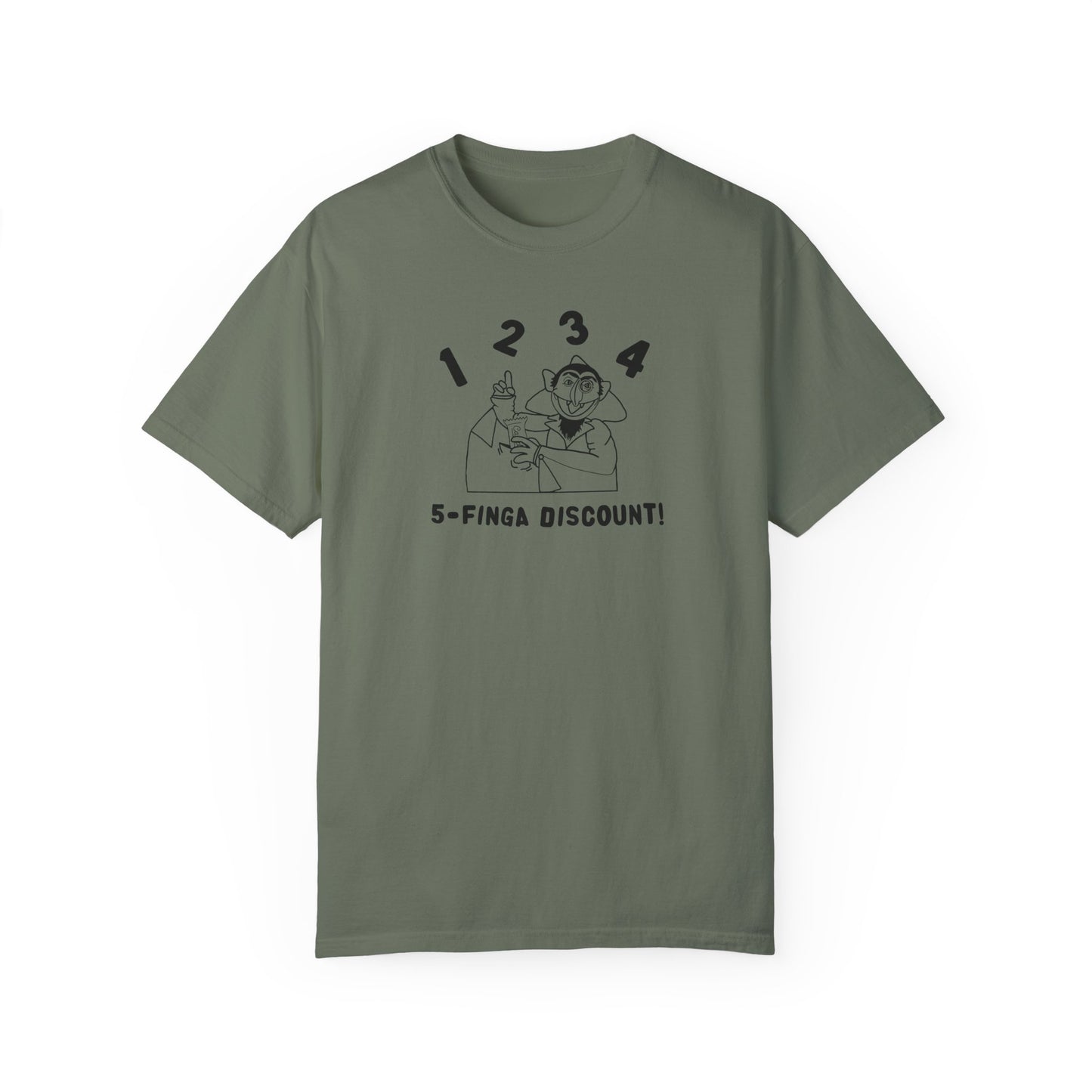 Five Finger Discount Outline Tee - Sesame Street The Count Parody Shirt