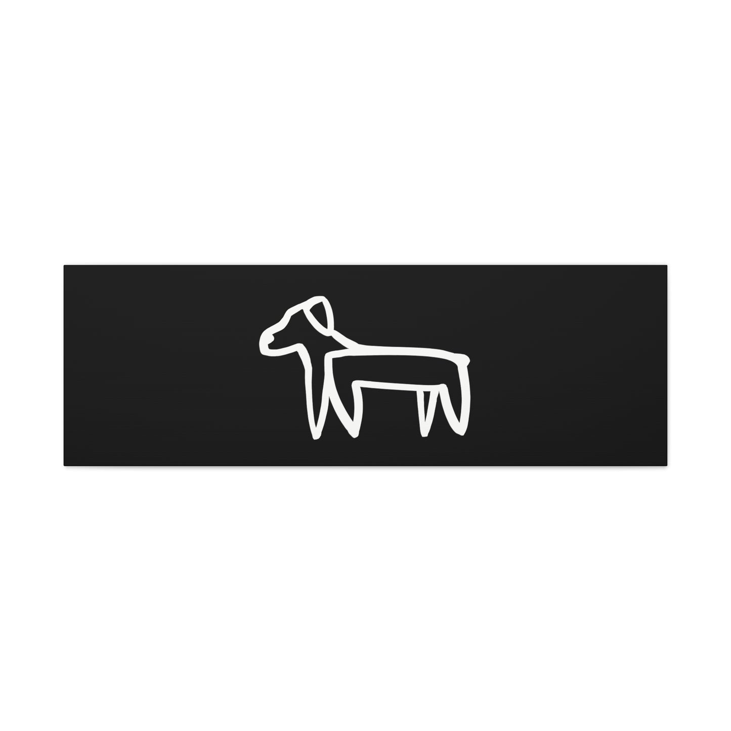 Dog Canvas Print on Black (Transparent Style White Dog) - Dog Art Print