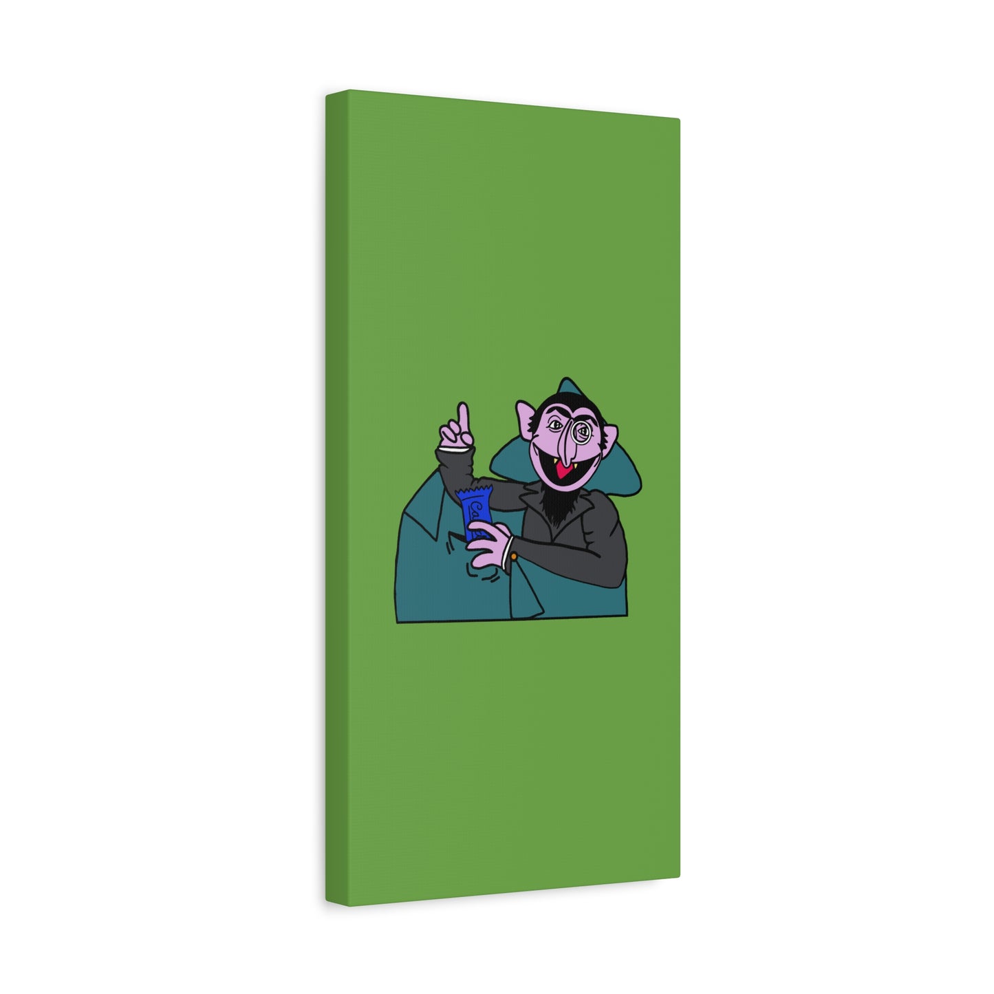 The Count Stealing Candy Canvas Print Green - Sesame Street The Count Parody Art