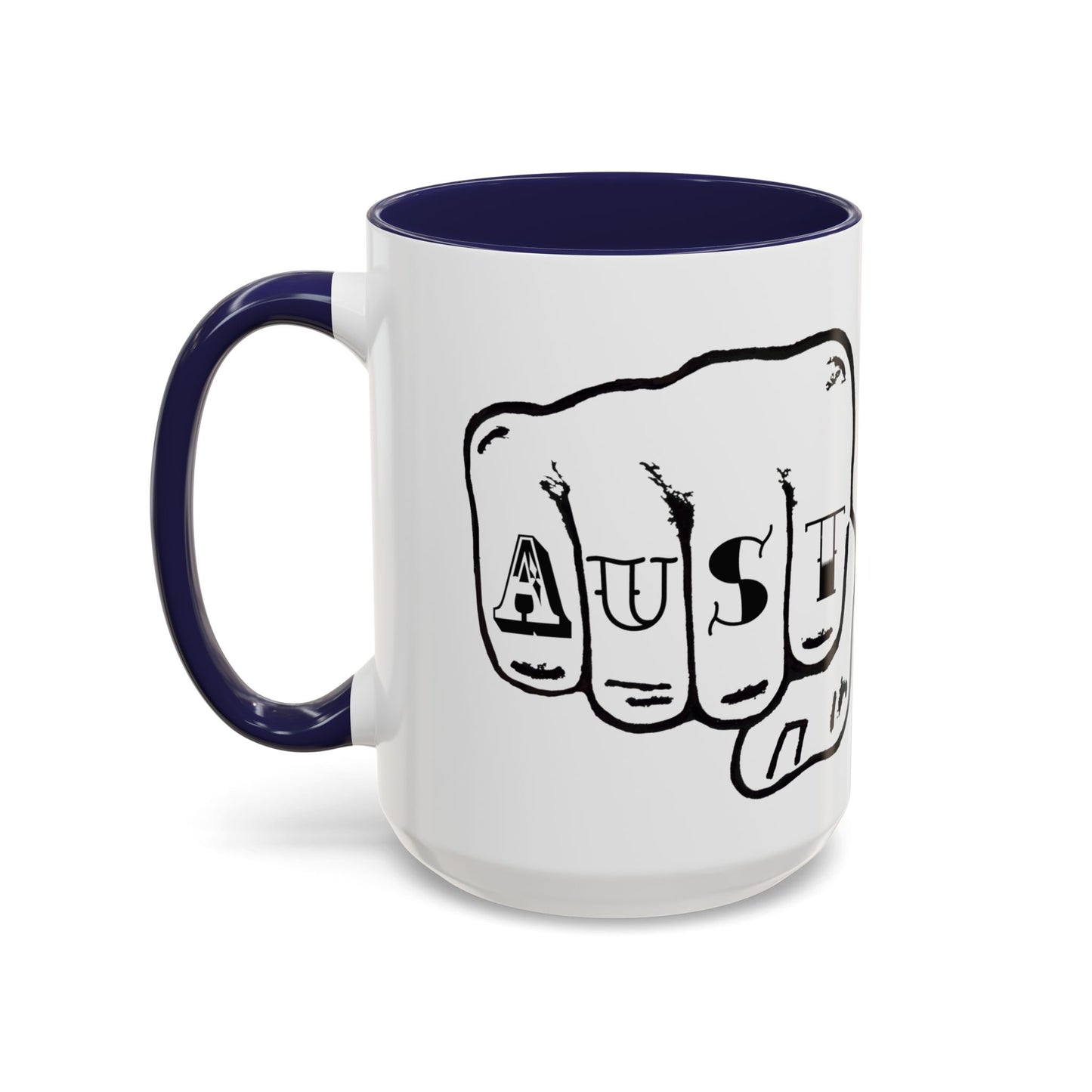 Austin Knuckle Tats Tattooed Fists Accent Mug Giant Fists Edition