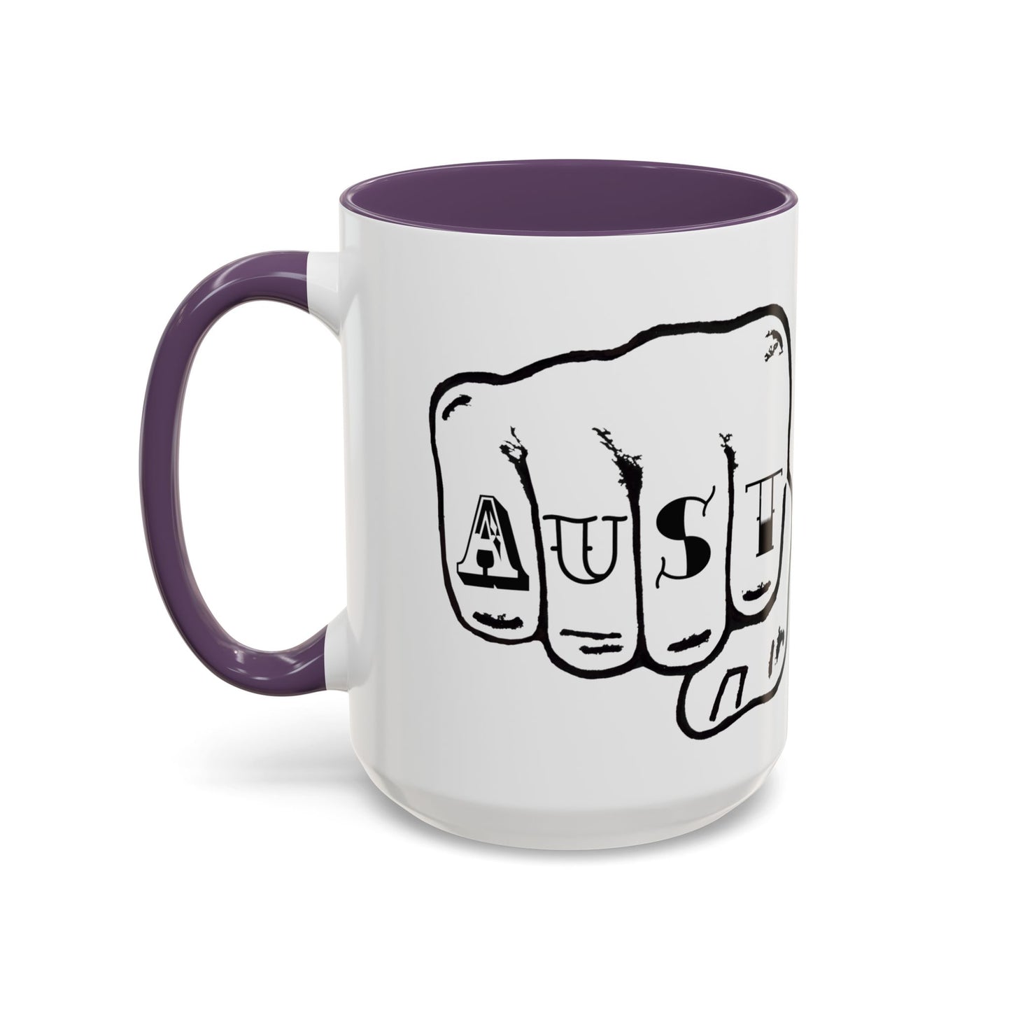 Austin Knuckle Tats Tattooed Fists Accent Mug Giant Fists Edition