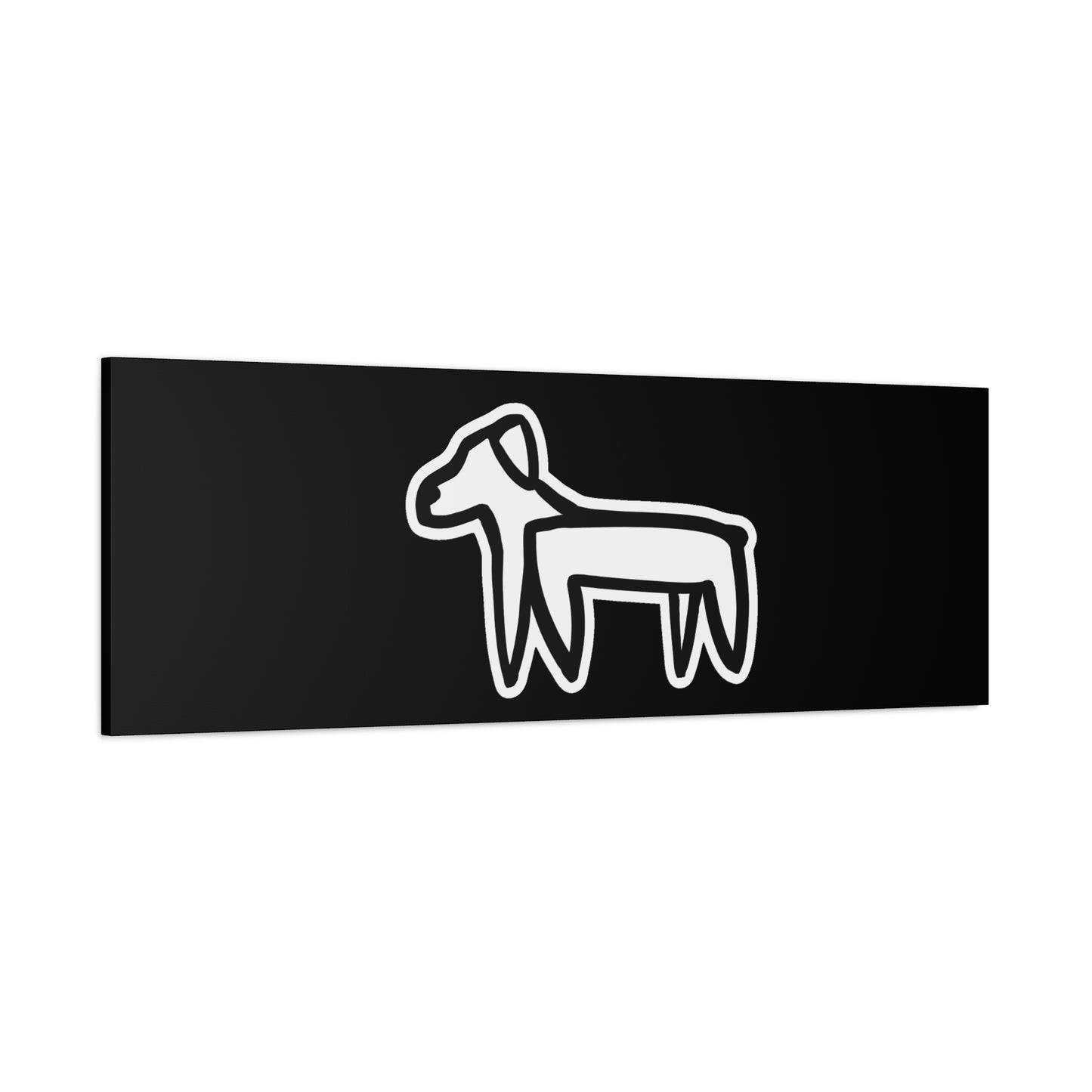 Dog Canvas Print on Black (Sticker Style Dog) - Dog Art Print