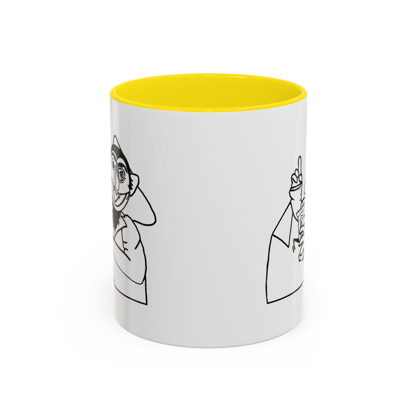 The Count Stealing Candy Outline Accent Mug - Sesame Street The Count Parody Coffee Mug