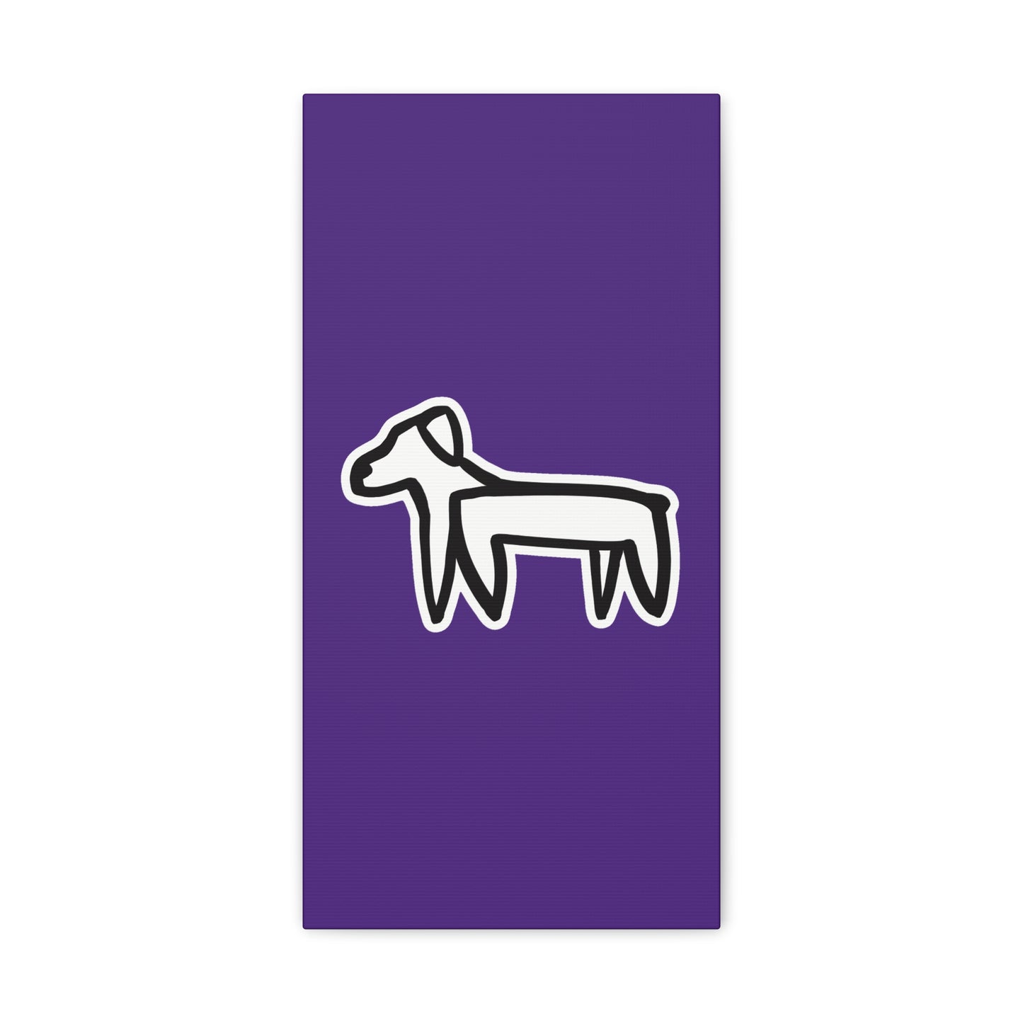 Dog Canvas Print on Purple (Sticker Style White Dog) - Dog Art Print