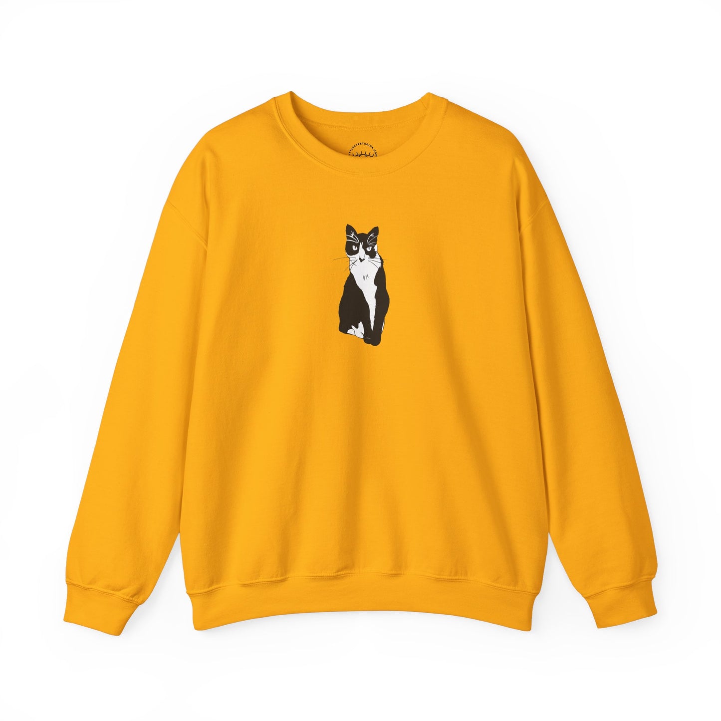Cat Sweatshirt (B&W Style Cat) - Cat Drawing Sweatshirt