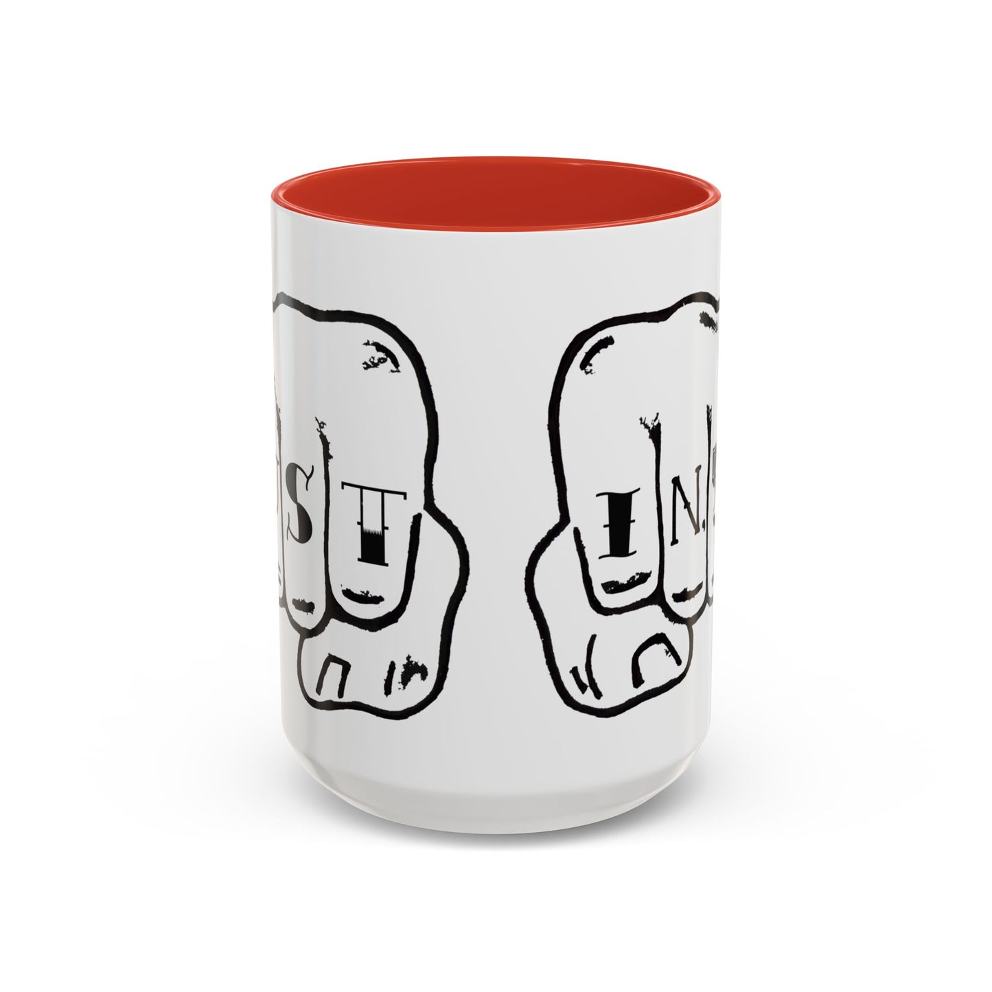 Austin Knuckle Tats Tattooed Fists Accent Mug Giant Fists Edition