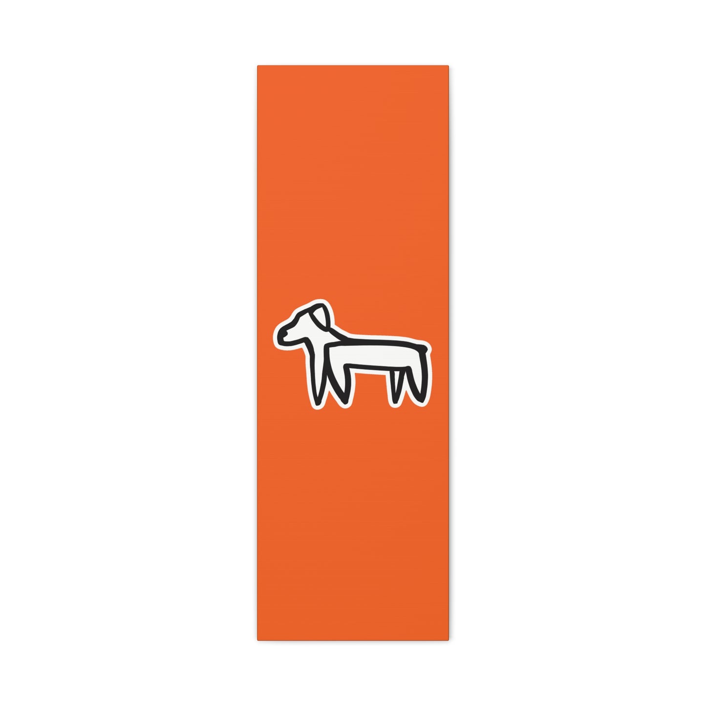 Dog Canvas Print on Orange (Sticker Style White Dog) - Dog Art Print