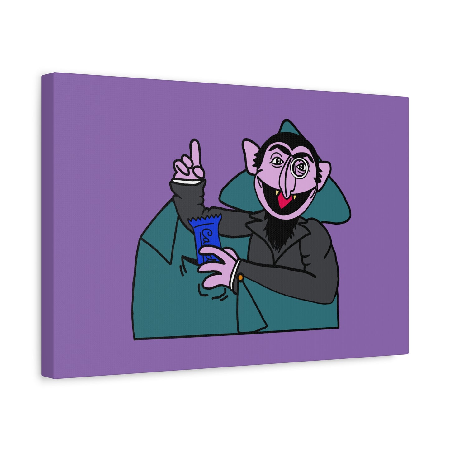 The Count Stealing Candy Canvas Print Light Purple - Sesame Street The Count Canvas Art