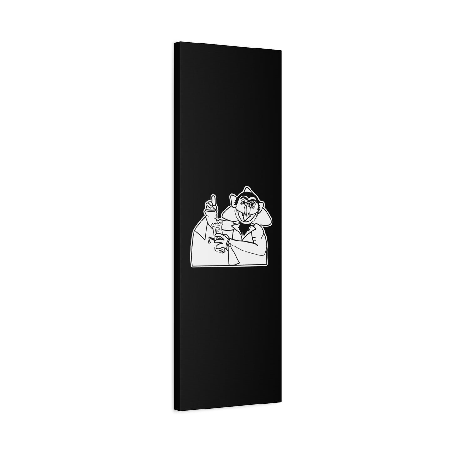 The Count Stealing Candy Outline Canvas Print Black - Sesame Street The Count Parody Canvas Art