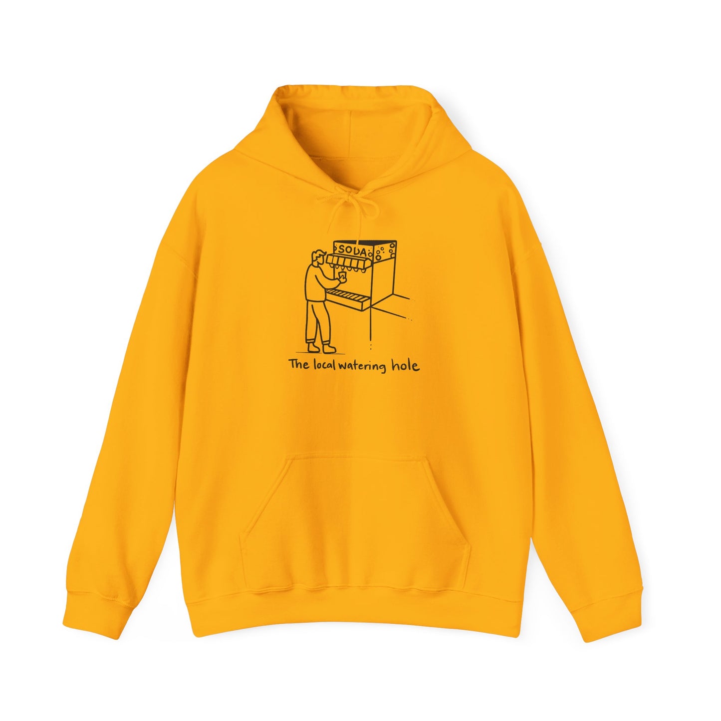 Local Watering Hole Hoodie Sweatshirt - Local Watering Hole Drawing Hooded Sweatshirt