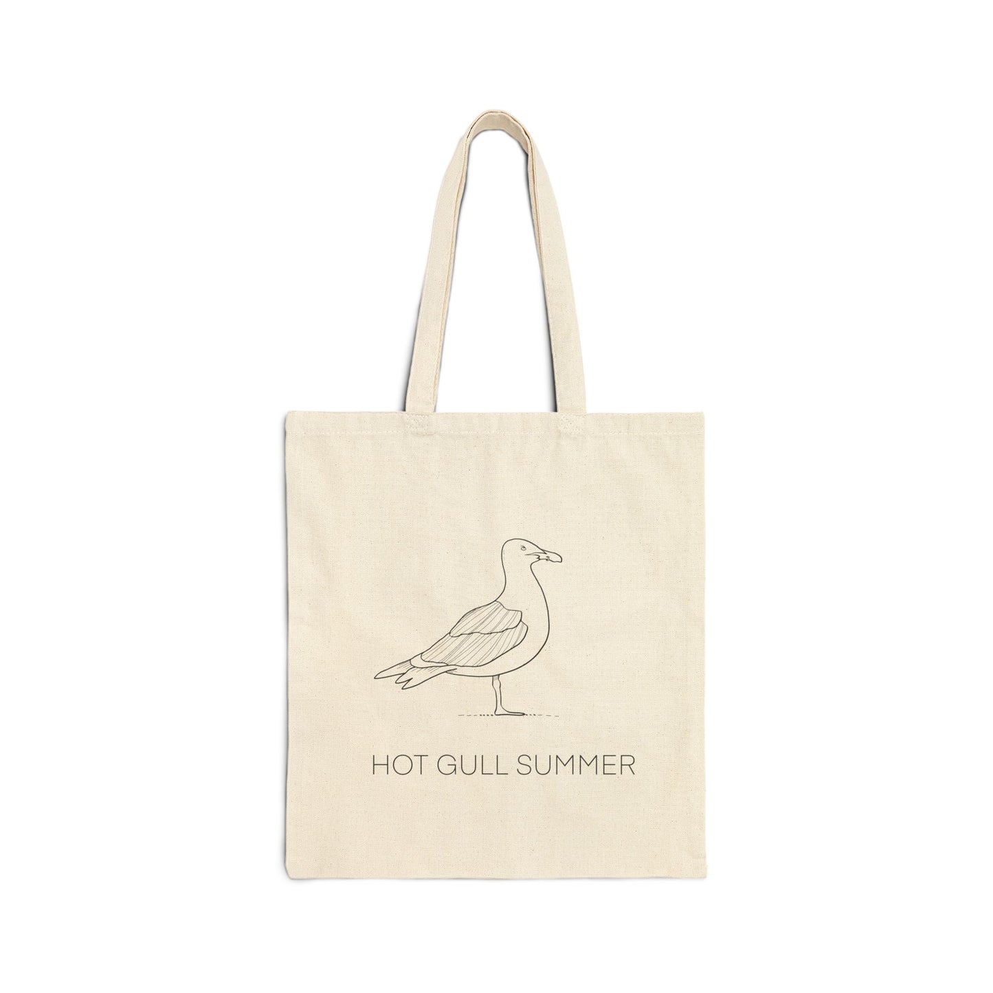 Hot Gull Summer Seagull Canvas Tote Bag - Seagull Drawing Beachy Canvas Bag