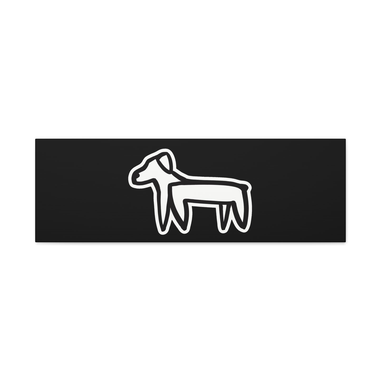 Dog Canvas Print on Black (Sticker Style Dog) - Dog Art Print