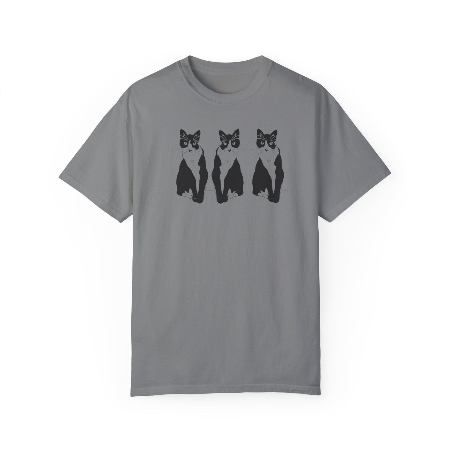 Cat x3 Tee (Transparent Style Cat) - Cat Drawing Shirt