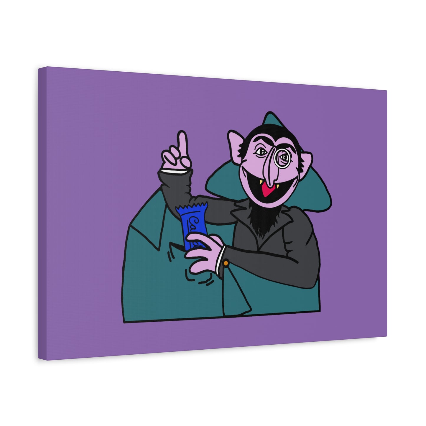 The Count Stealing Candy Canvas Print Light Purple - Sesame Street The Count Canvas Art