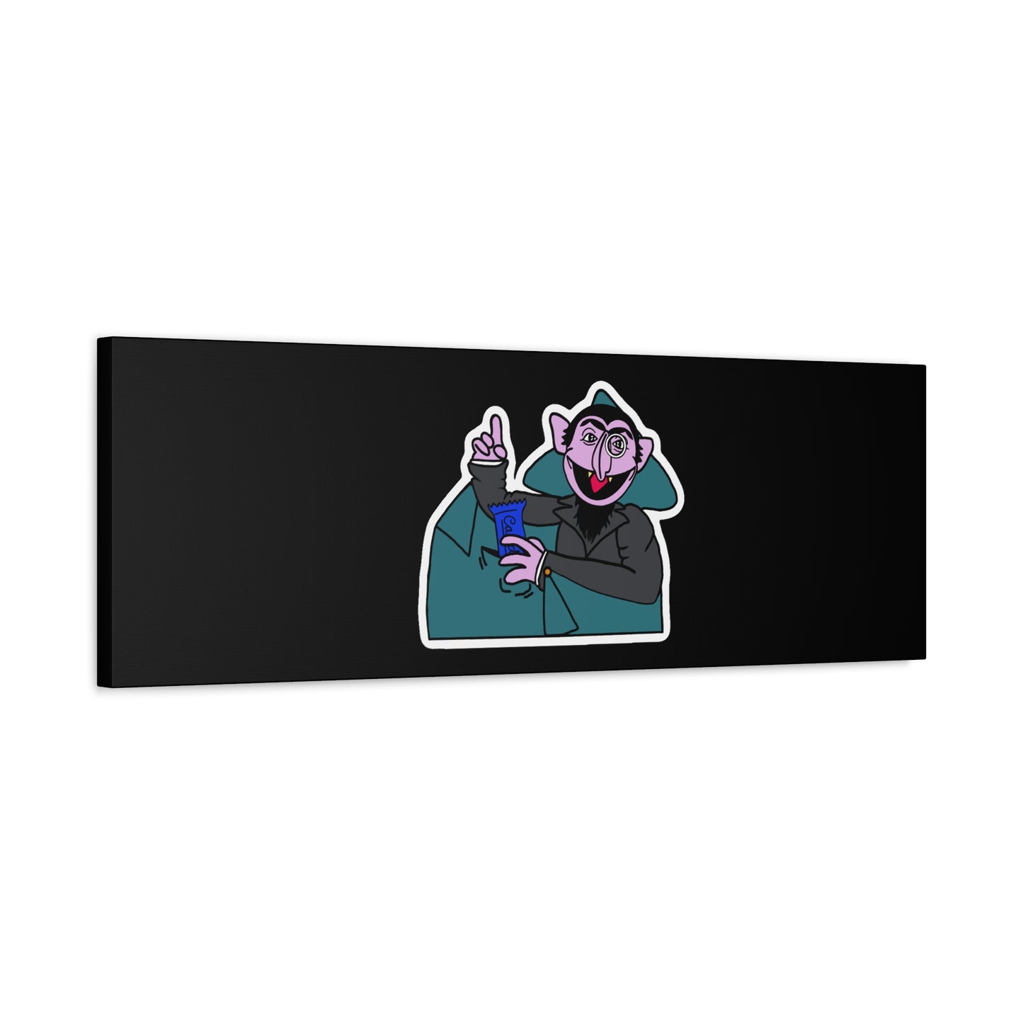 The Count Stealing Candy Canvas Print Black - Sesame Street The Count Parody Art