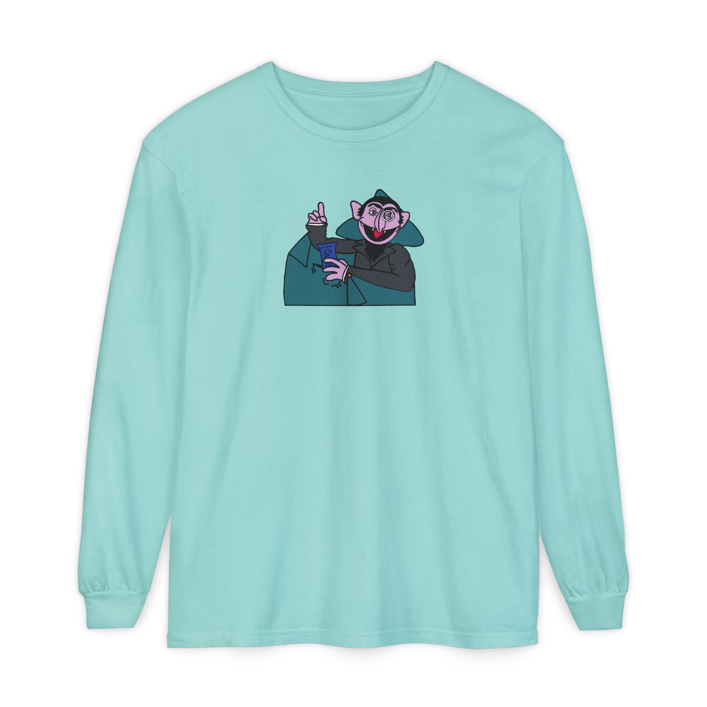 The Count Stealing Candy Long Sleeve - Sesame Street The Count Parody Long Sleeve Shirt