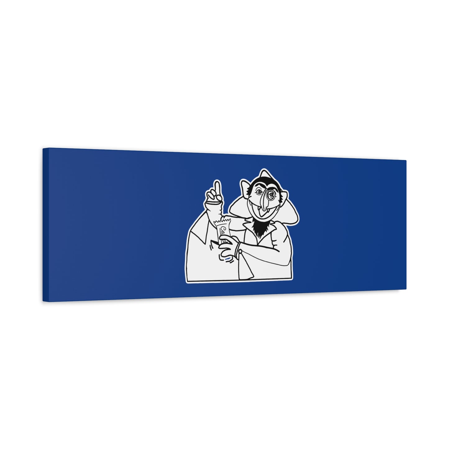 The Count Stealing Candy Outline Canvas Print Dark Blue - Sesame Street The Count Parody Art