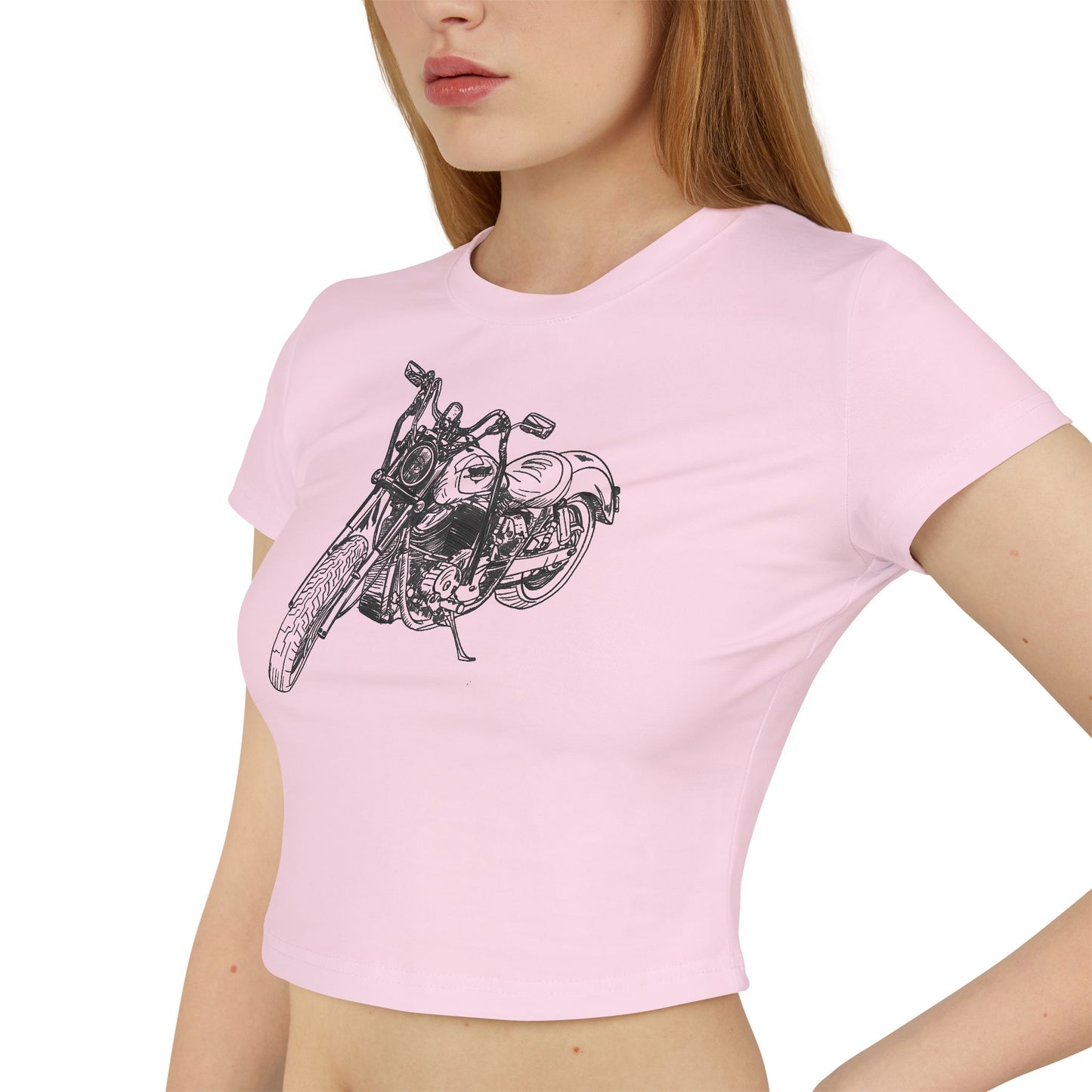 Harley Motorcycle Sketch Baby Tee