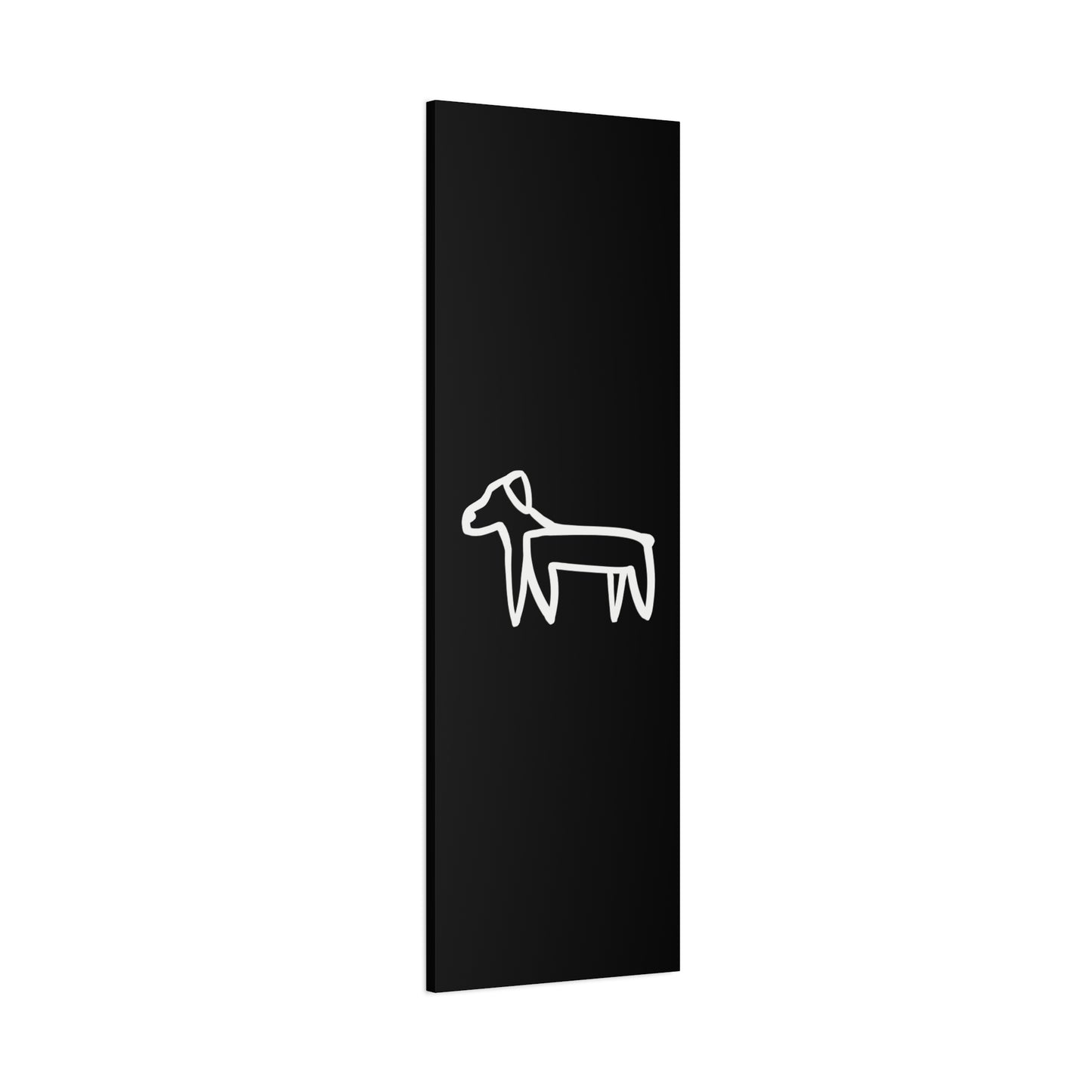 Dog Canvas Print on Black (Transparent Style White Dog) - Dog Art Print