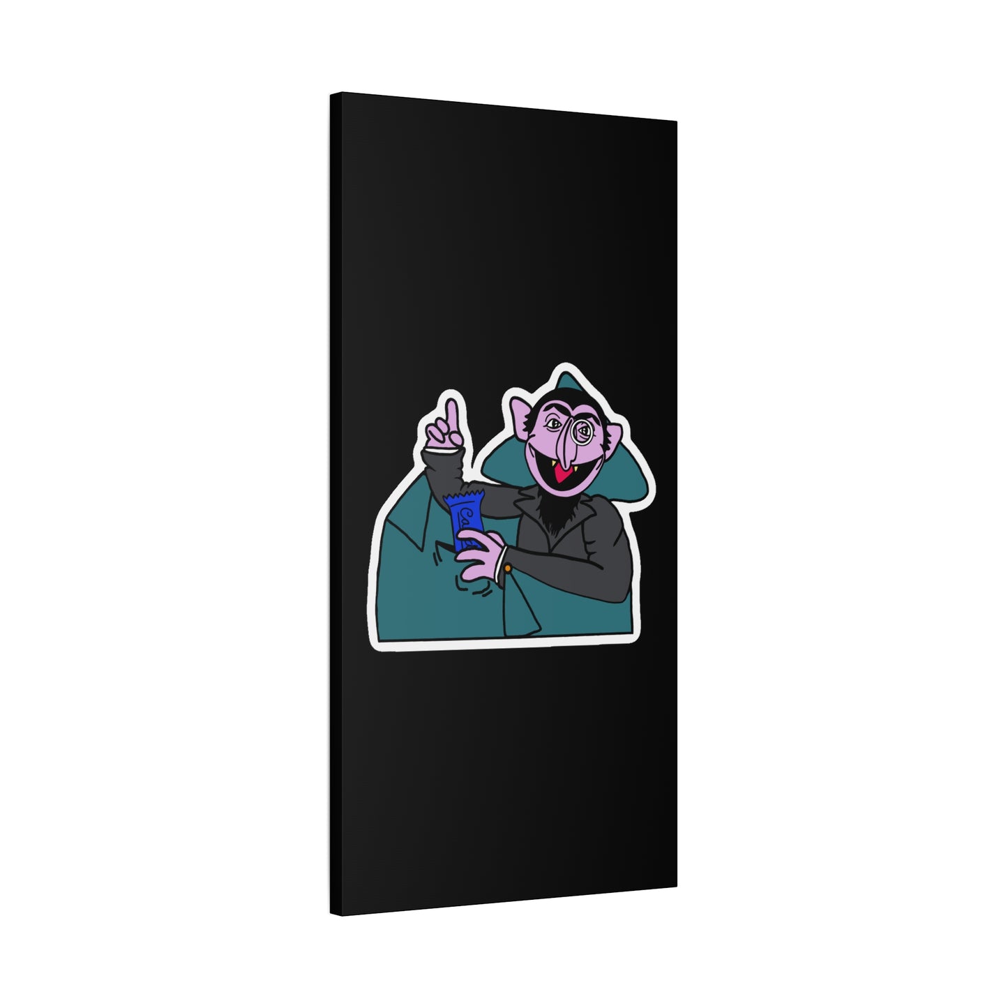 The Count Stealing Candy Canvas Print Black - Sesame Street The Count Parody Art