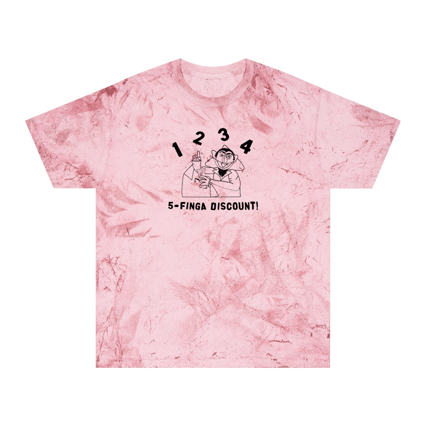 Five Finger Discount Outline Color Blast Tee - Sesame Street The Count Parody Shirt