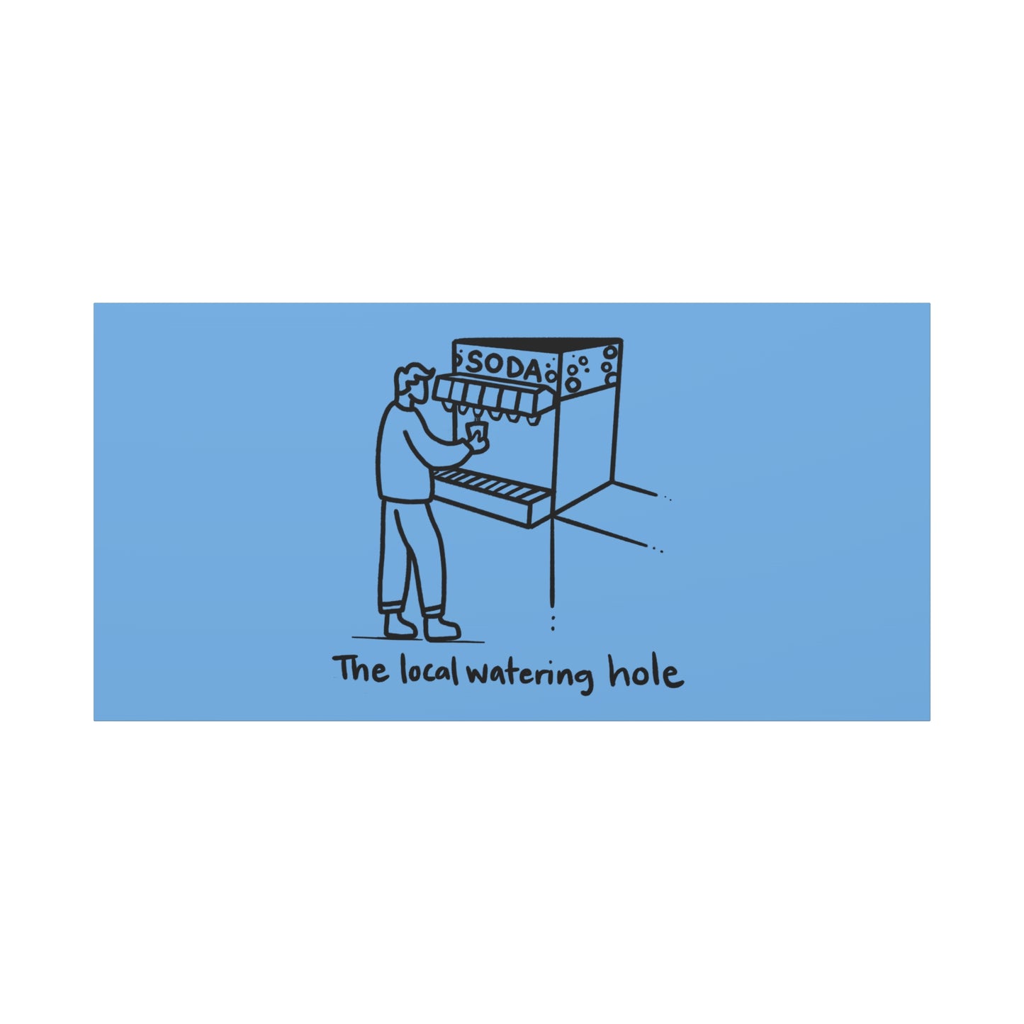 Local Watering Hole Canvas Print - Blue