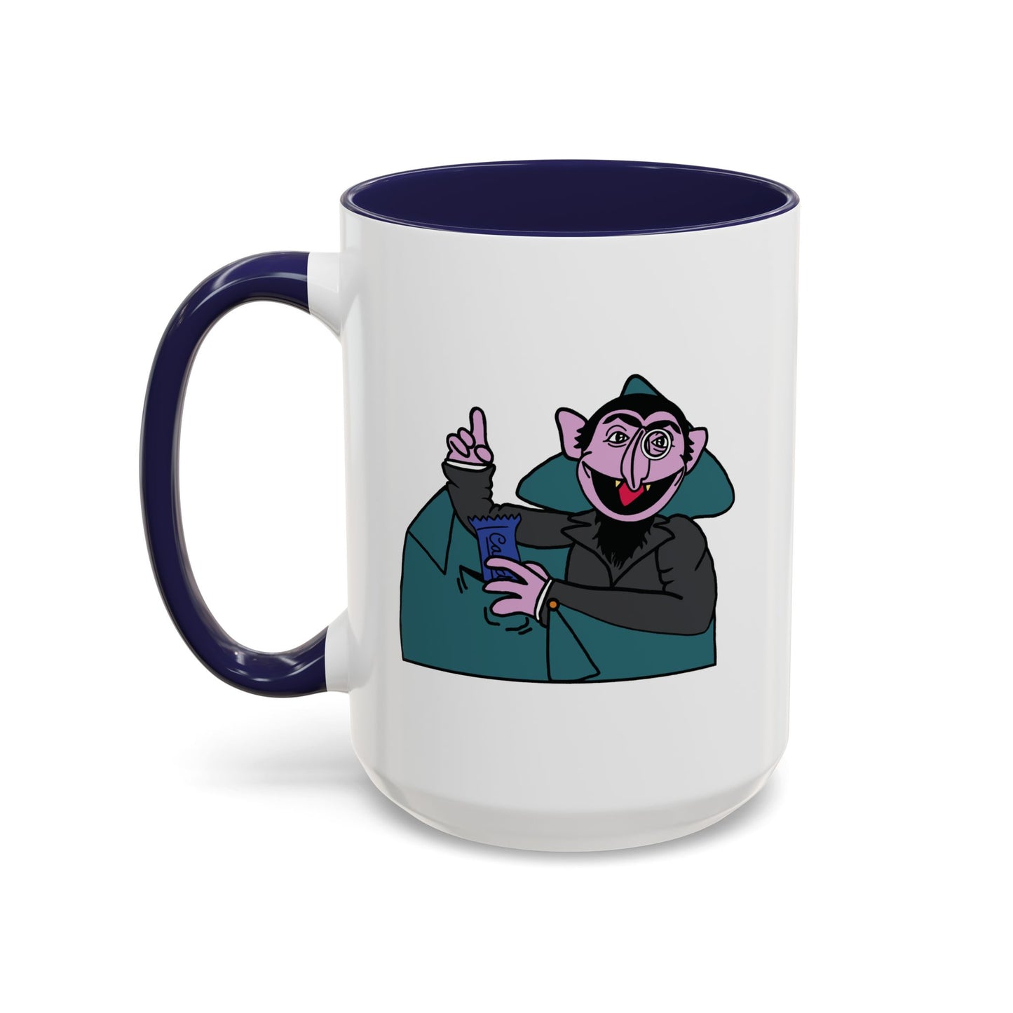 The Count Stealing Candy Accent Mug - Sesame Street The Count Parody Coffee Mug