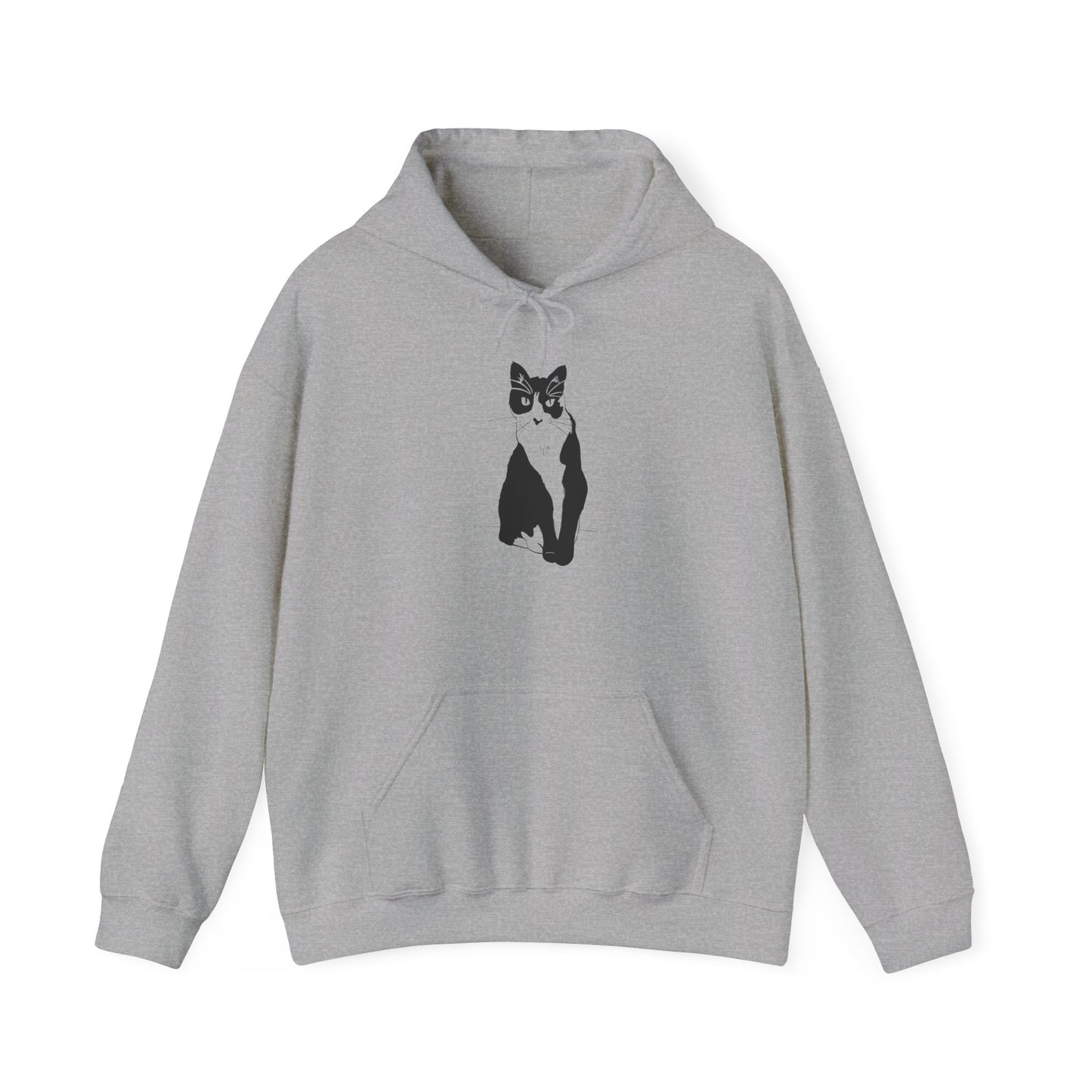 Cat Hoodie (Transparent Style Cat) - Cat Drawing Hooded Sweatshirt